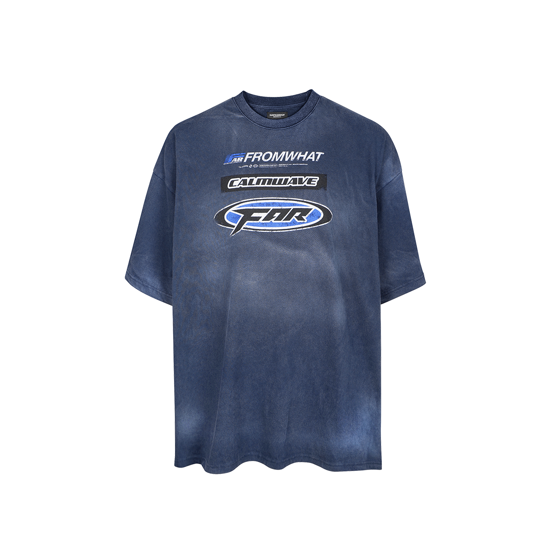 파프롬왓 파 워시드 로고 티셔츠 네이비(Farfromwhat Far Washed Logo T-Shirts Navy)