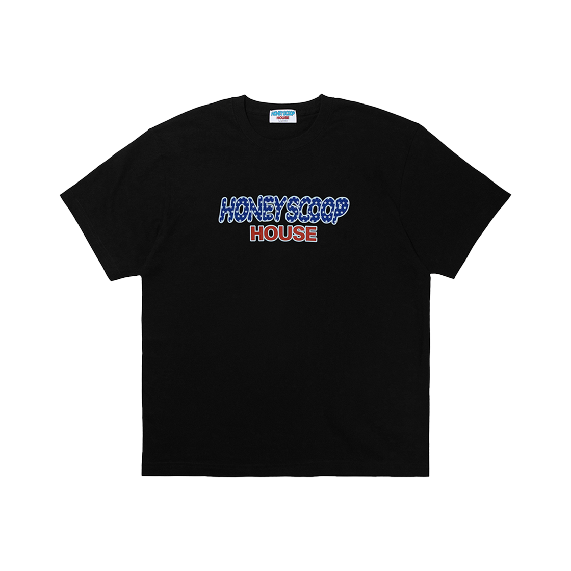 허니스쿱하우스 플래그 로고 티 블랙(Honey Scoop House Flag Logo Tee Black)
