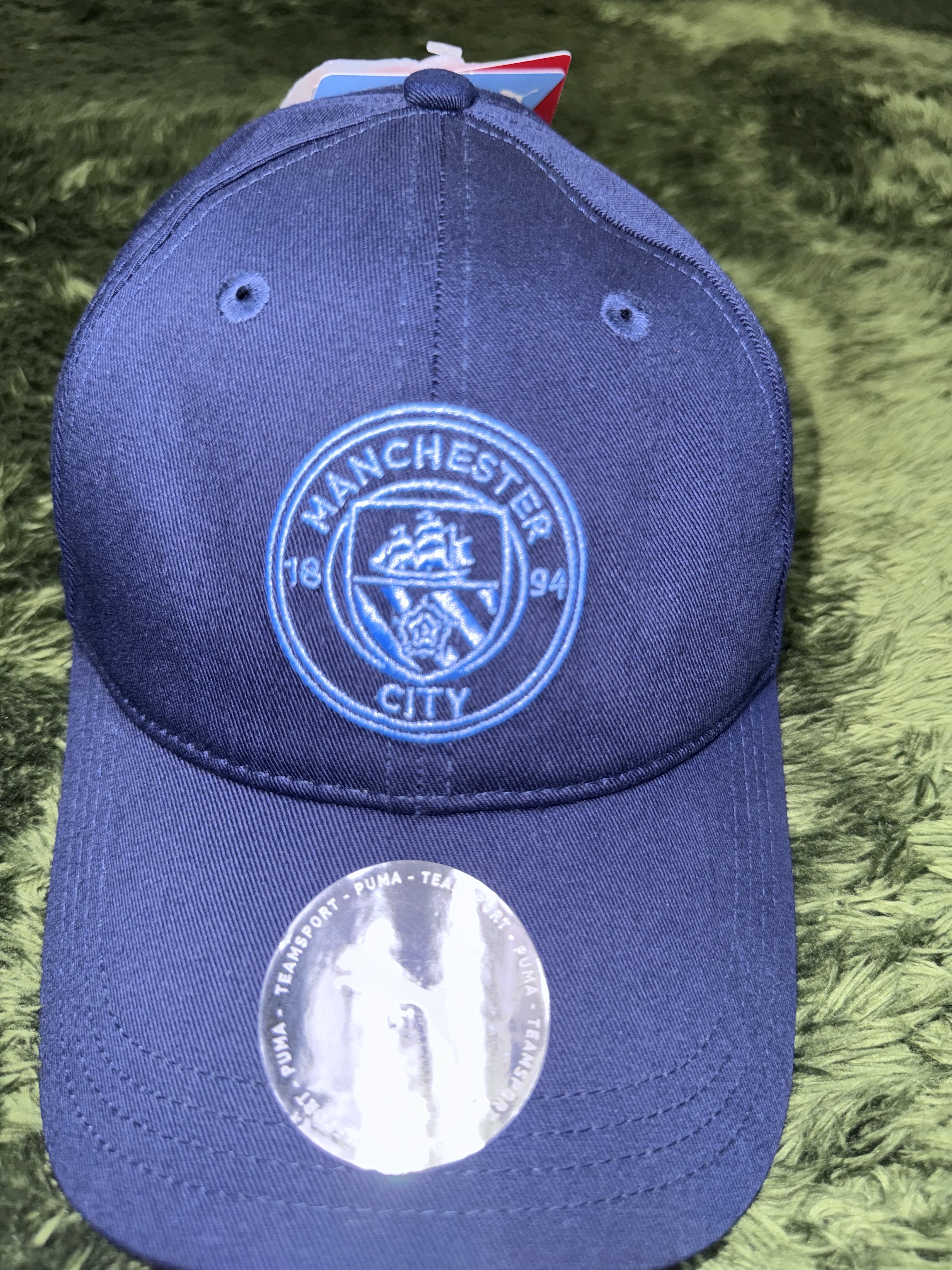 Puma Manchester City Essentials Cap Navy Team Light Blue 착용 스타일 - 6