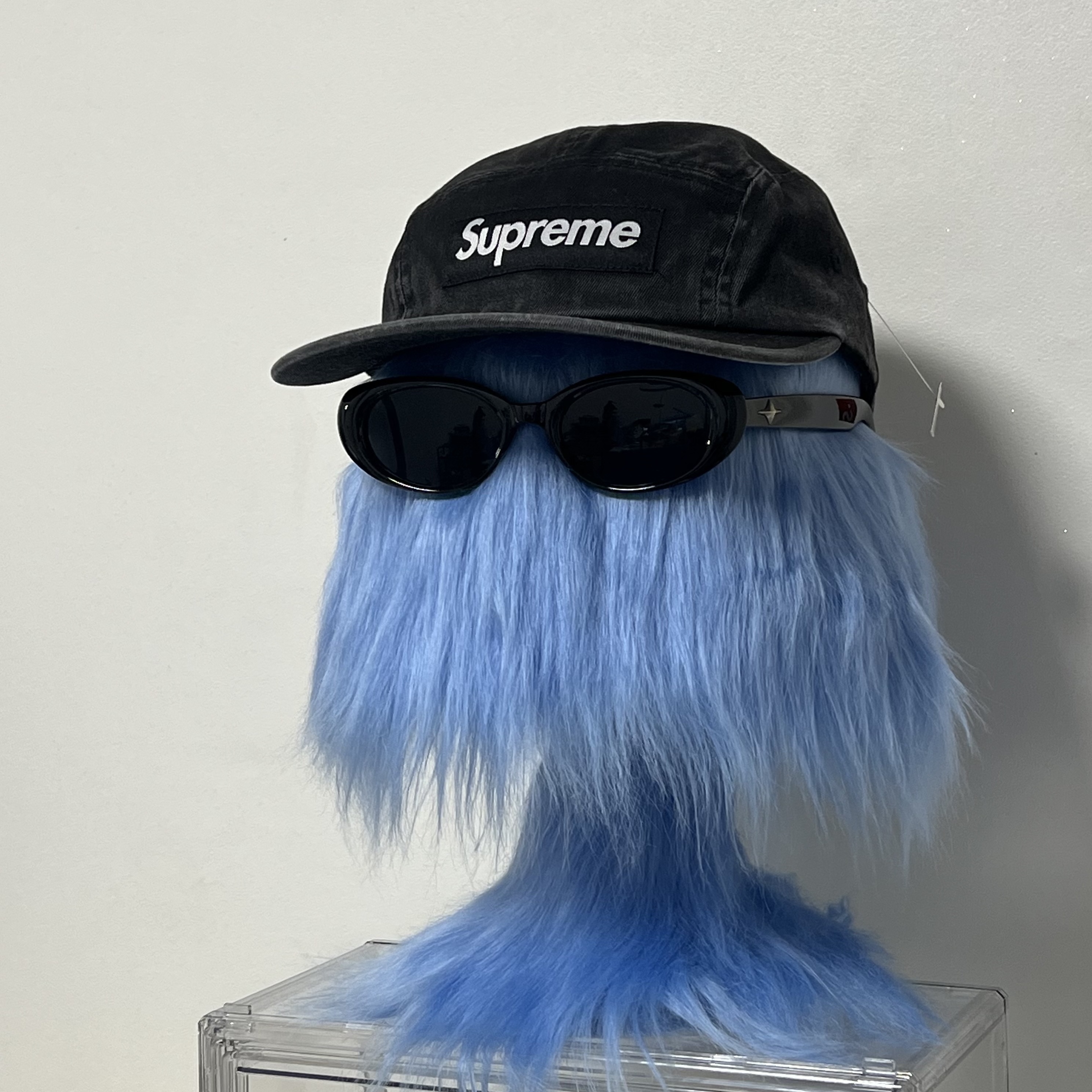 Supreme Washed Chino Twill Camp Cap Black - 25SS 착용 스타일