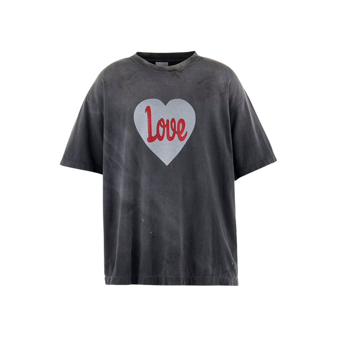 세인트 마이클 하트 러브 숏슬리브 티셔츠 블랙 - 25SS