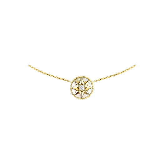 JRDV95005_0000 Dior Rose des Vents Necklace 18K Yellow Gold Diamond