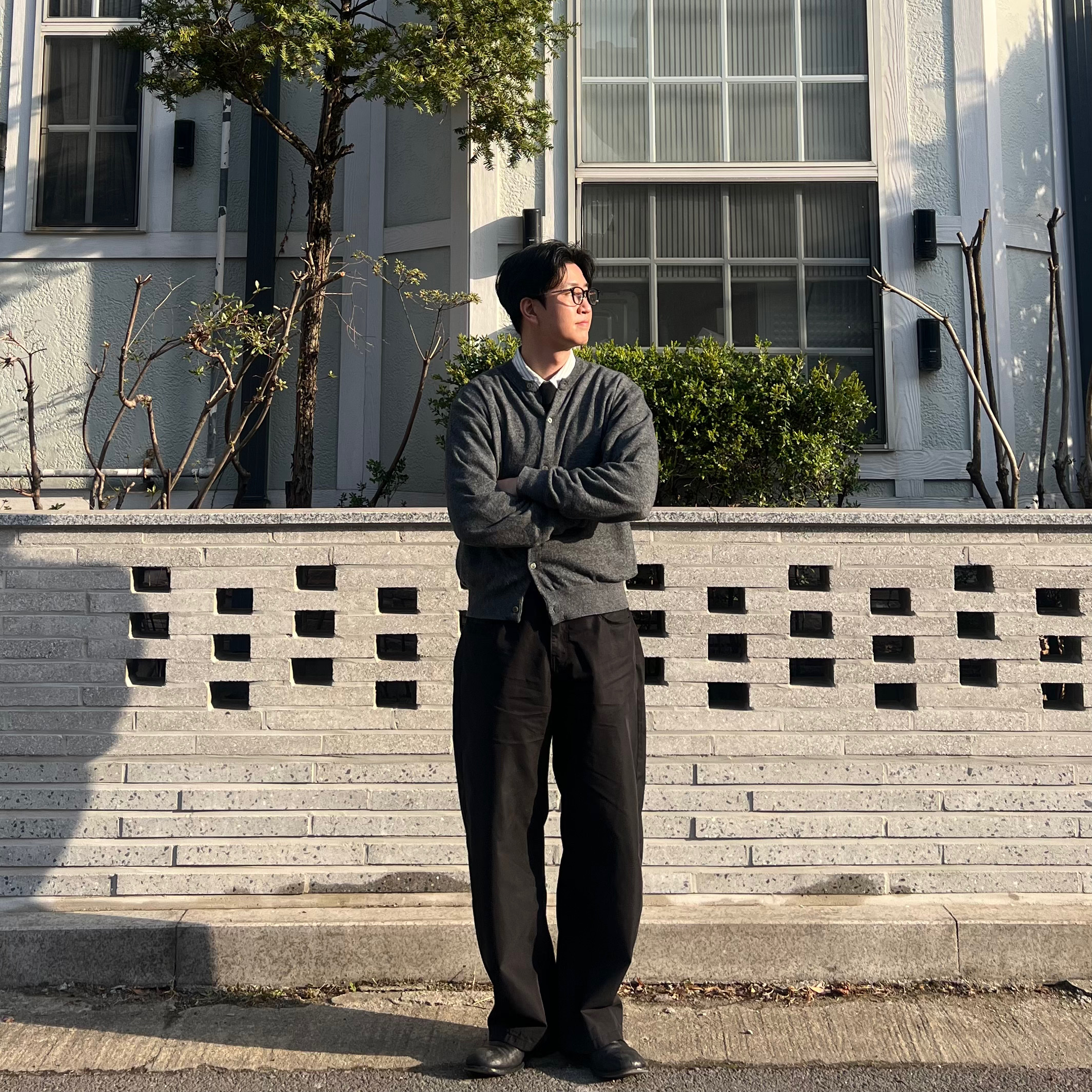 Millo Archive Reflect Curved Pants Black, Kinchi Shower - 808 (a) Black 착용 스타일 - 3