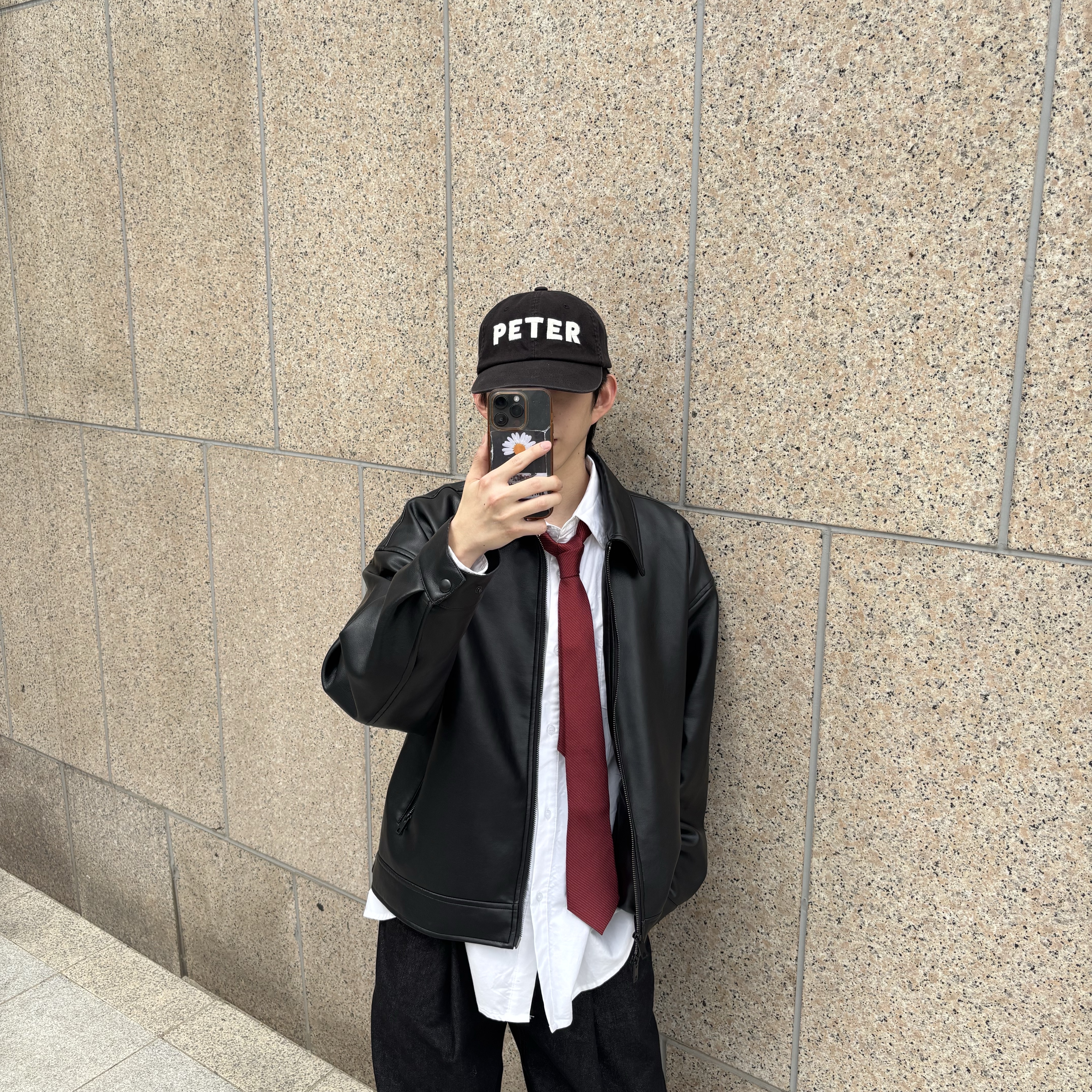 My Name is Peter 6-Panel Peter Cap Black, Nike Air Force 1 '07 Low Triple Black 착용 스타일 - 2