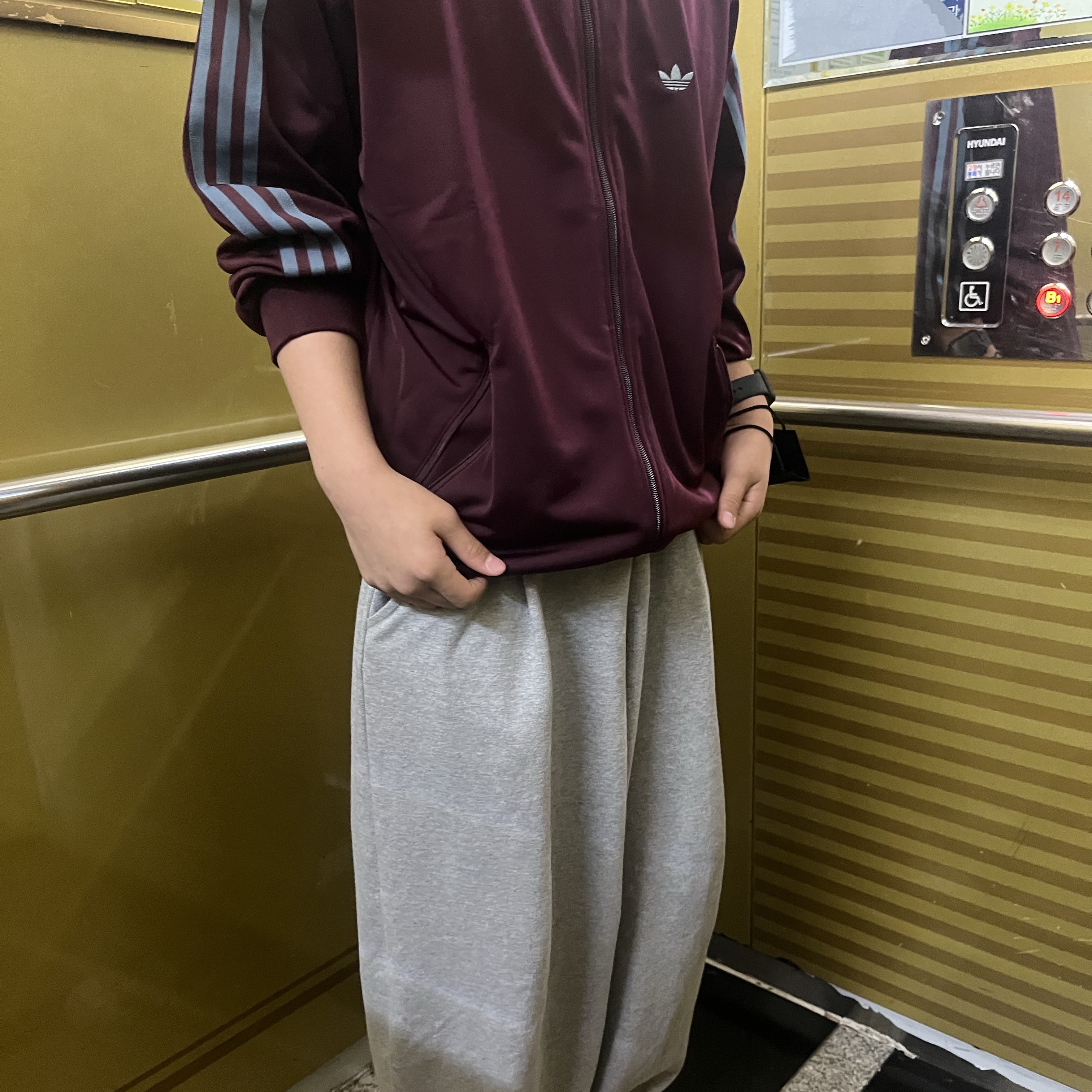 Adidas Originals Beckenbauer Track Jacket Maroon - KR Sizing 착용 스타일
