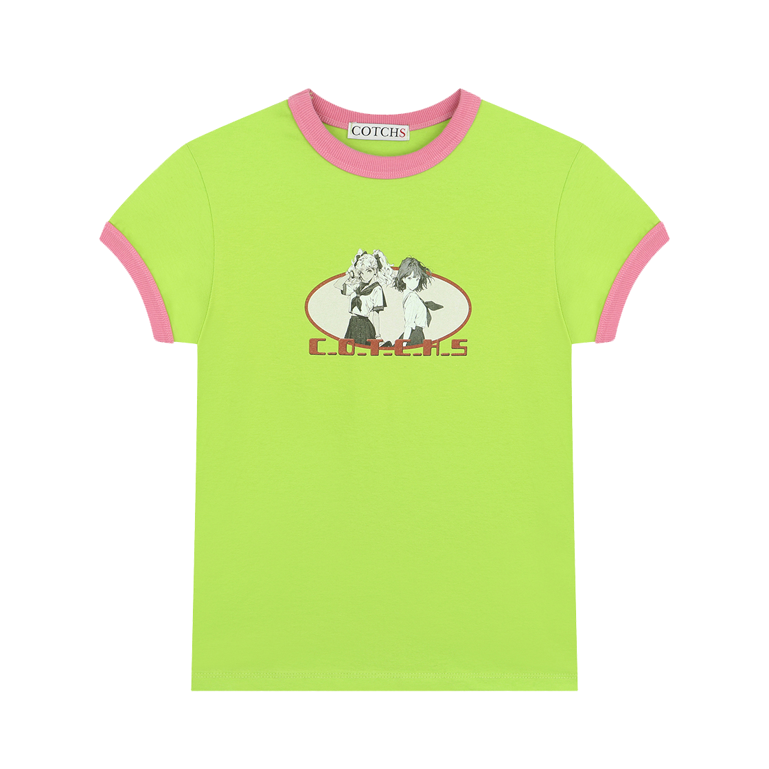 카치스 걸스 링거 티셔츠_그린(Cotchs GGirls Ringer tee_green)