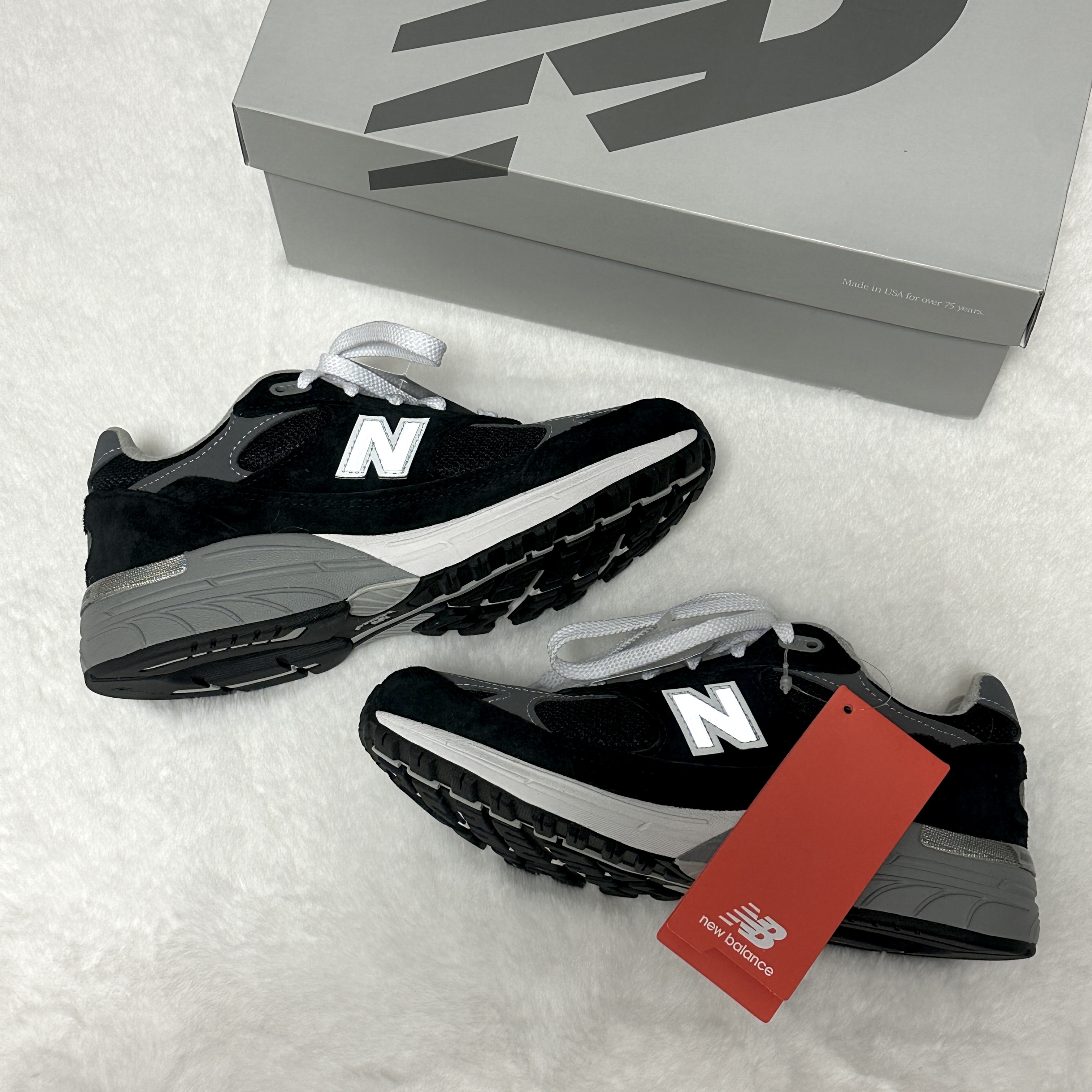 (W) New Balance 993 Made in USA Black - B Standard 착용 스타일