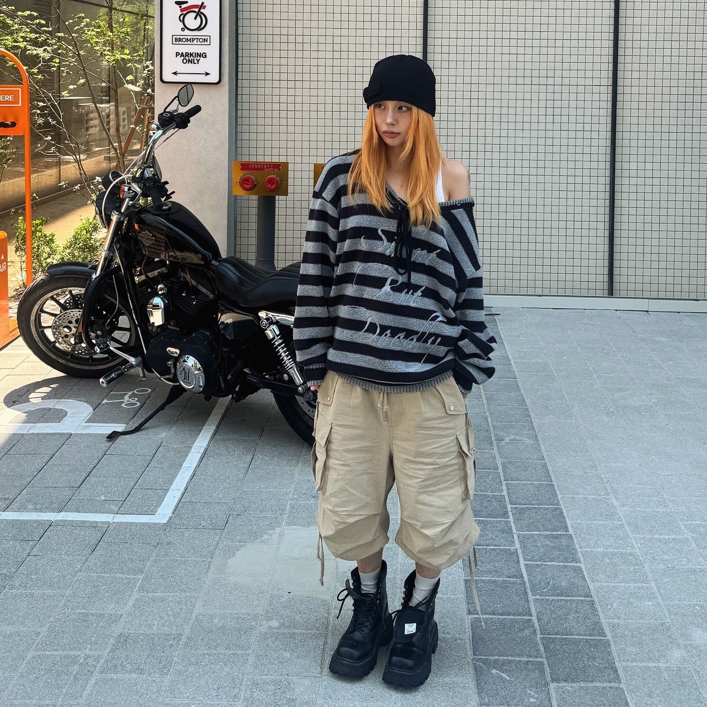 Thevinylhouse Western Cargo Shorts Beige 착용 스타일