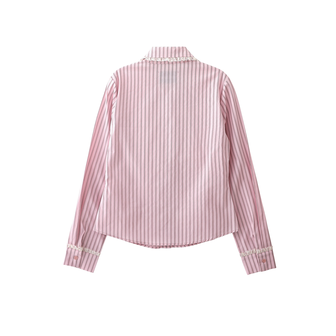 배드블루 스트라이프 레이스 타이 셔츠 핑크(BadBlue Stripe Lace Tie Shirt Pink) - 2