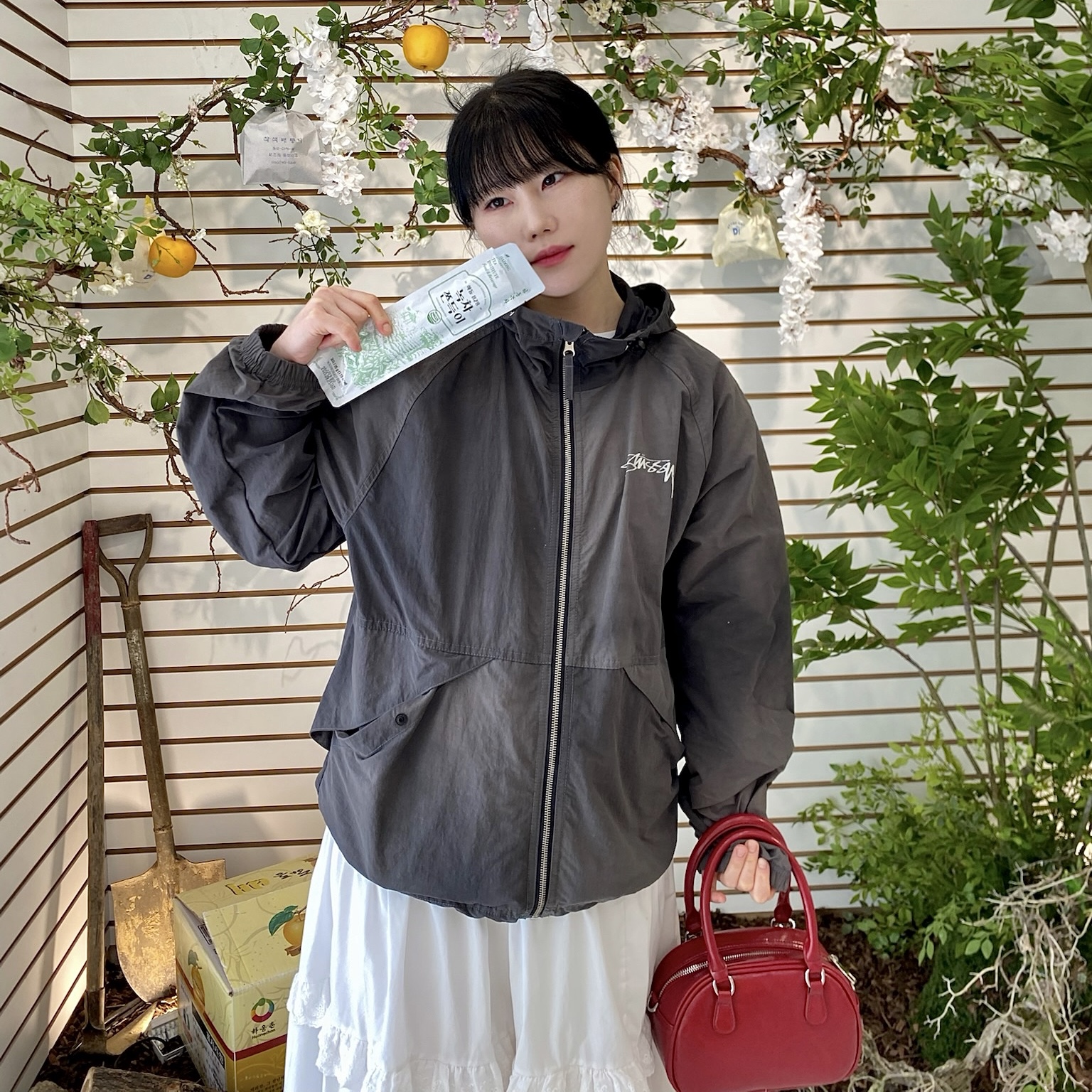 Stussy Wave Dye Beach Shell Jacket Black, Stussy Wave Dye Beach Shell Jacket Black 착용 스타일 - 1