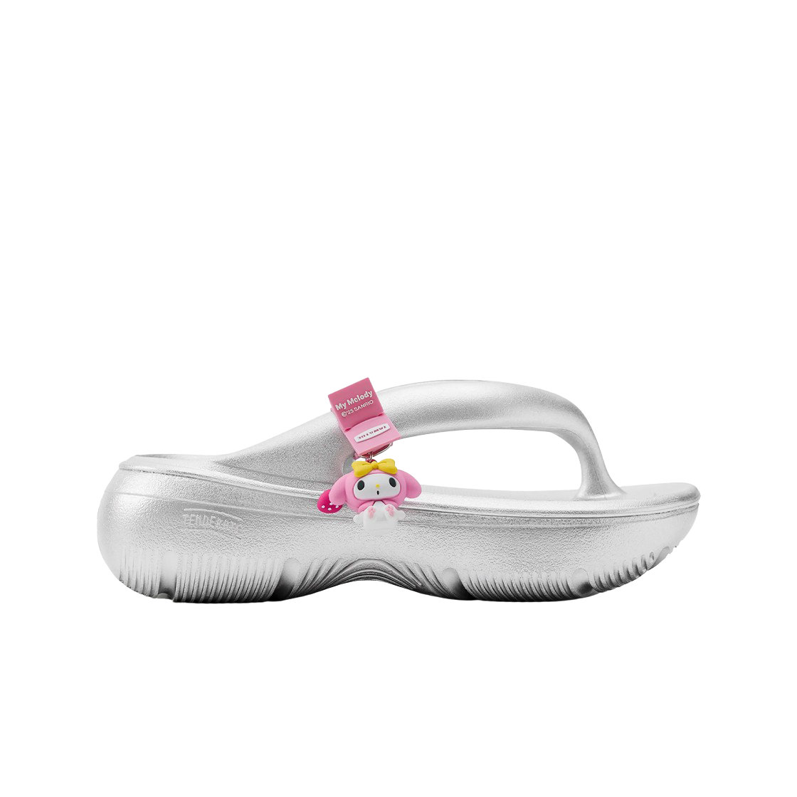(W) 토앤토 x 산리오 플립플랍 제로비티 플럼피 마이멜로디 참 태그 세트 실버((W) Taw&Toe x Sanrio Flip Flop Zerovity Plumpy My Melody Charm Tag Set Silver)