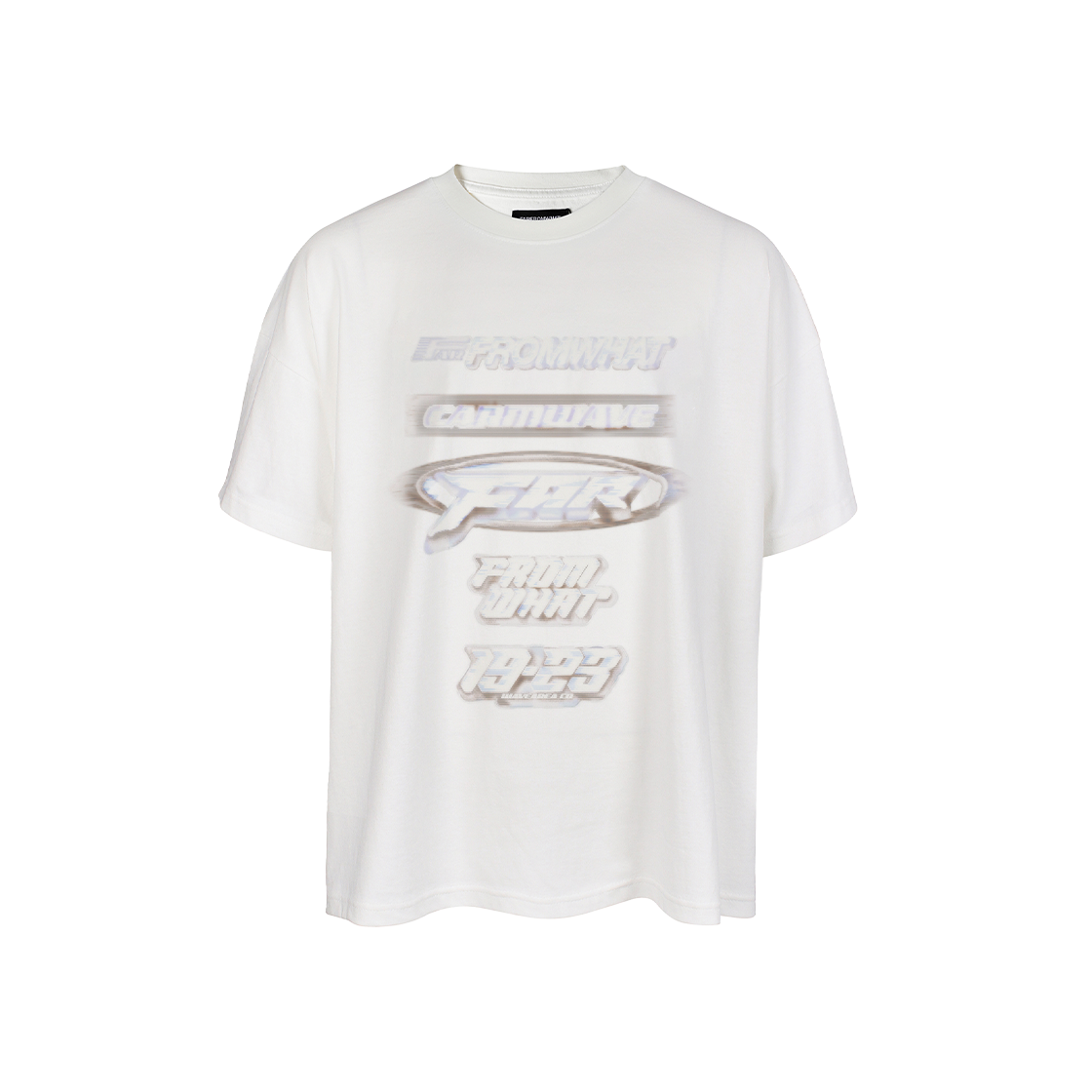 [더블적립]파프롬왓 파 프론트 멀티 로고 티셔츠 화이트([더블적립]Farfromwhat Far Front Multi Logo T-Shirts White)