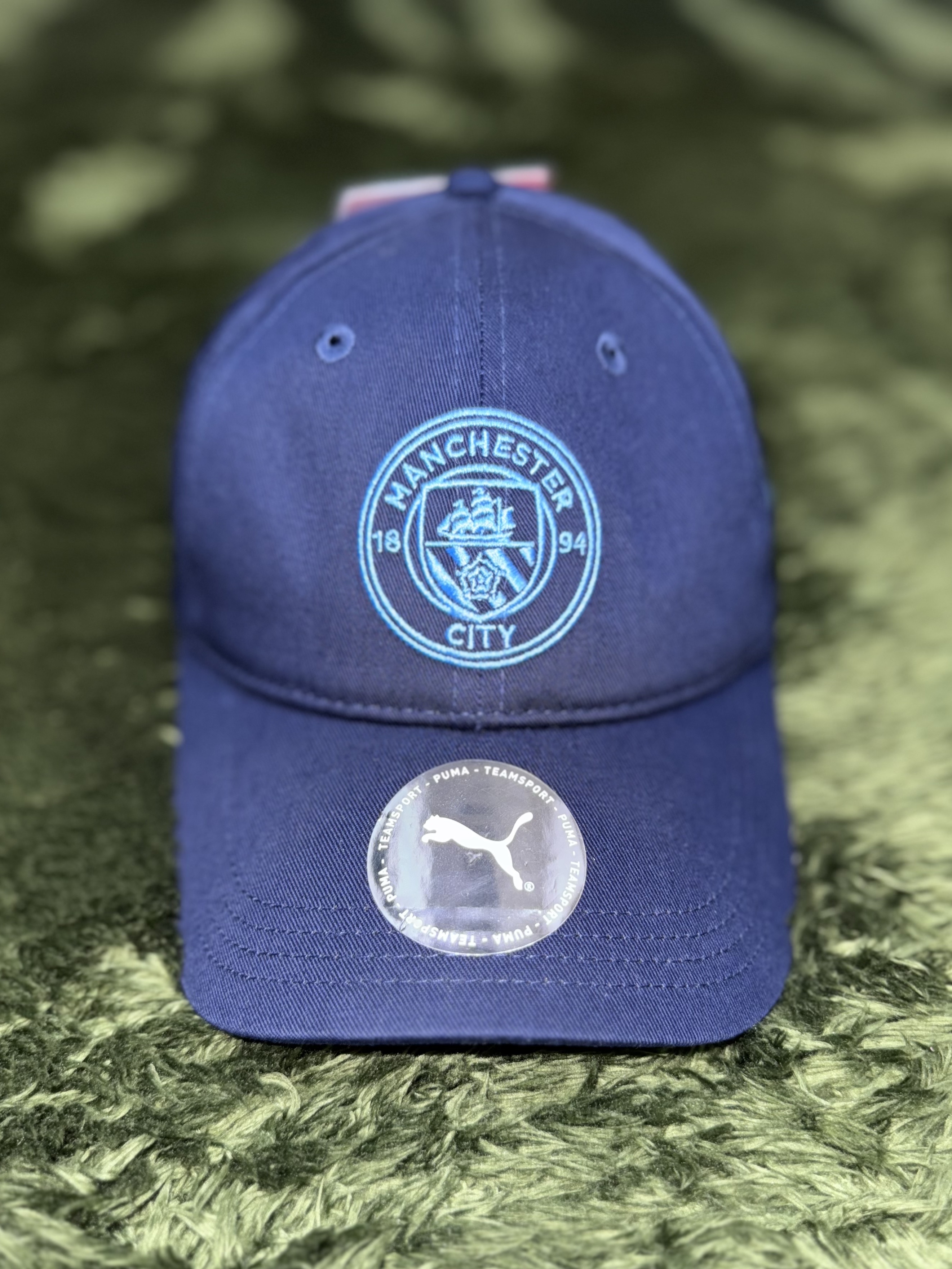 Puma Manchester City Essentials Cap Navy Team Light Blue 착용 스타일 - 1