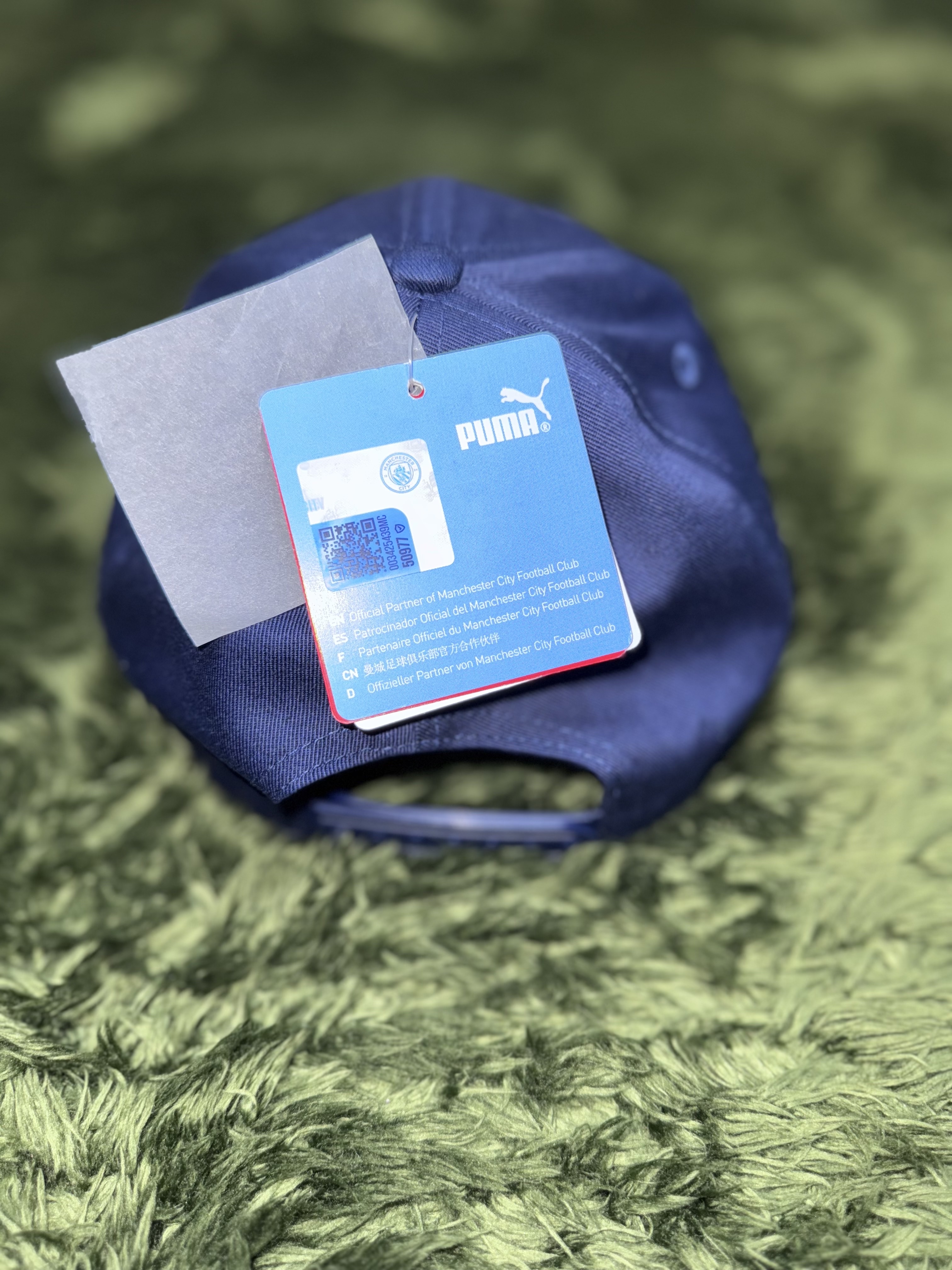 Puma Manchester City Essentials Cap Navy Team Light Blue 착용 스타일 - 3