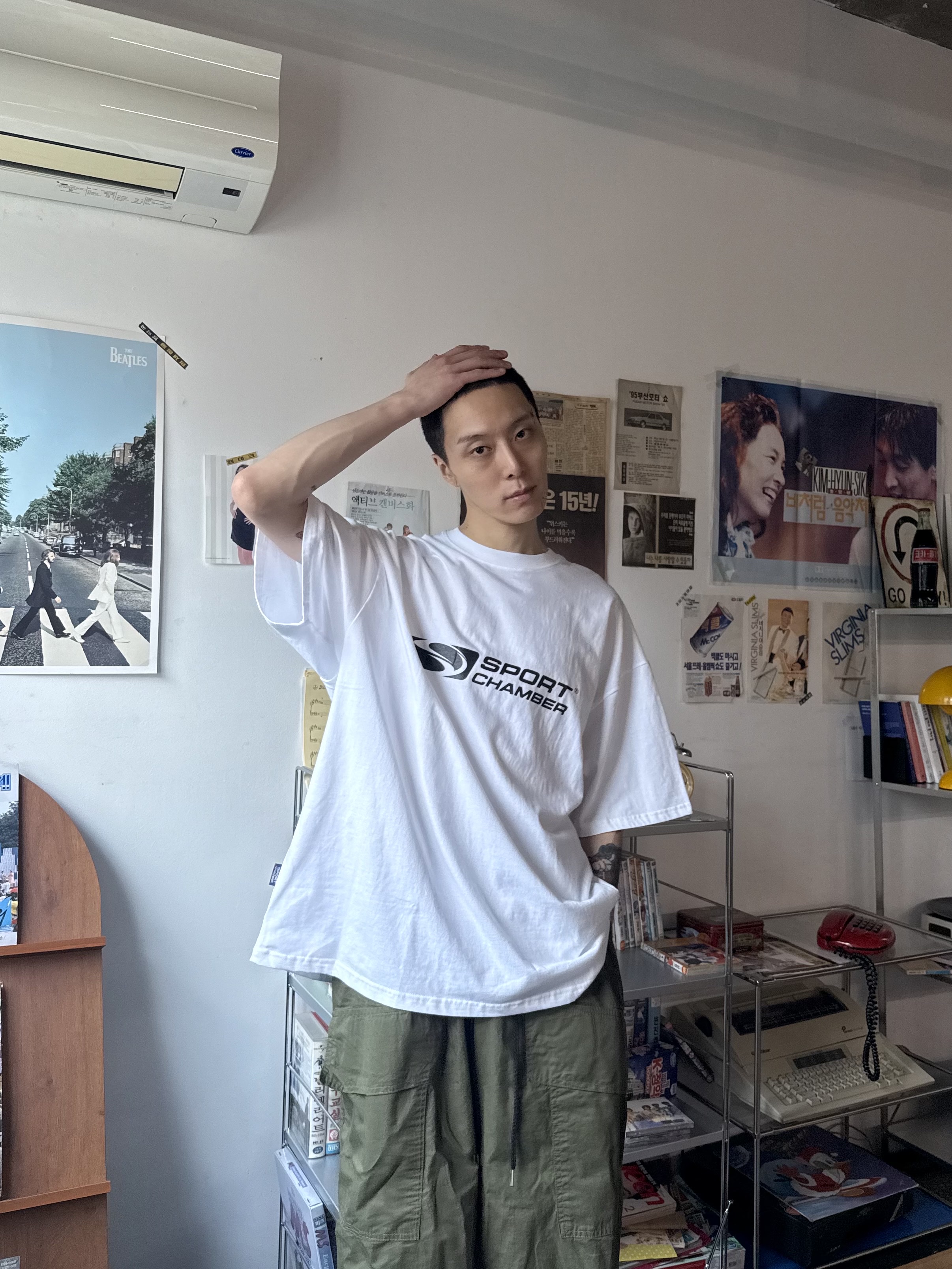 SPORT CHAMBER SC Flash T-shirt White 착용 스타일 - 2