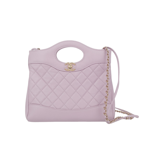 AS4133_01 Chanel 31 Bag Mini Pink Champagne Gold Calfskin