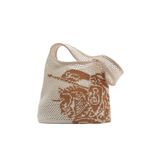 Burberry Small EKD Crochet Bag White Sand