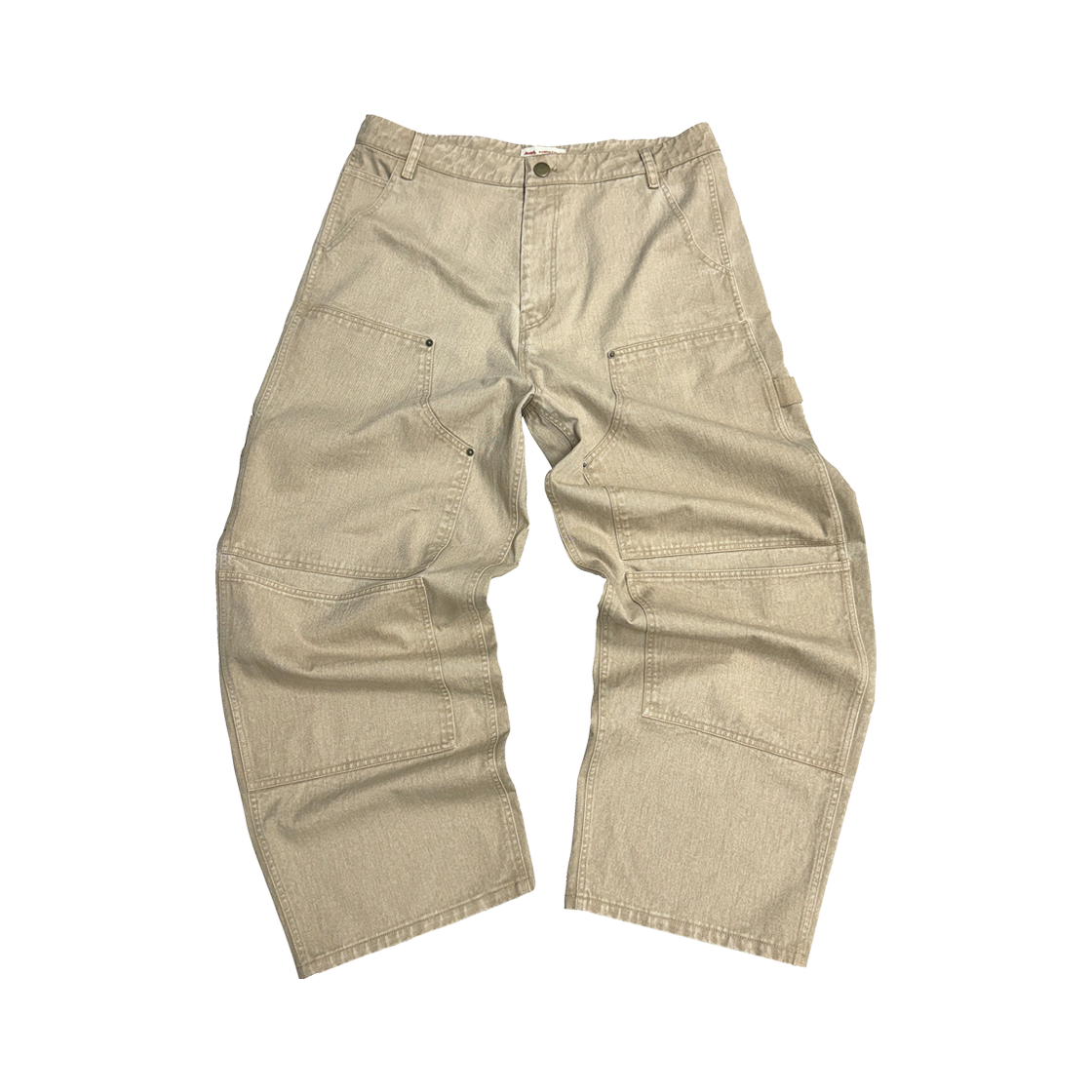 AOIRO_01 Aoiro Cutted Double Knee Pants Tan
