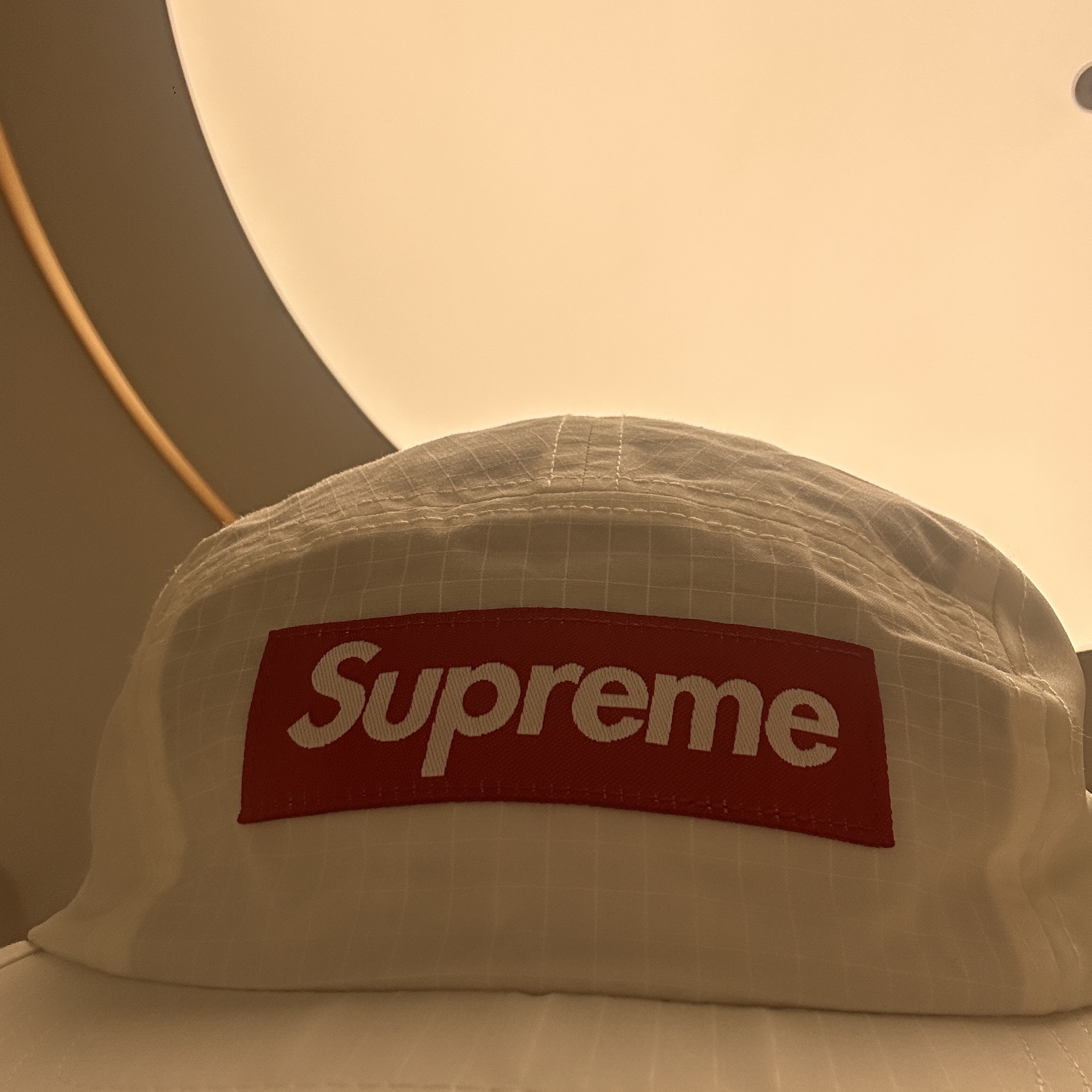 Supreme Waxed Ripstop Camp Cap White - 24FW 착용 스타일