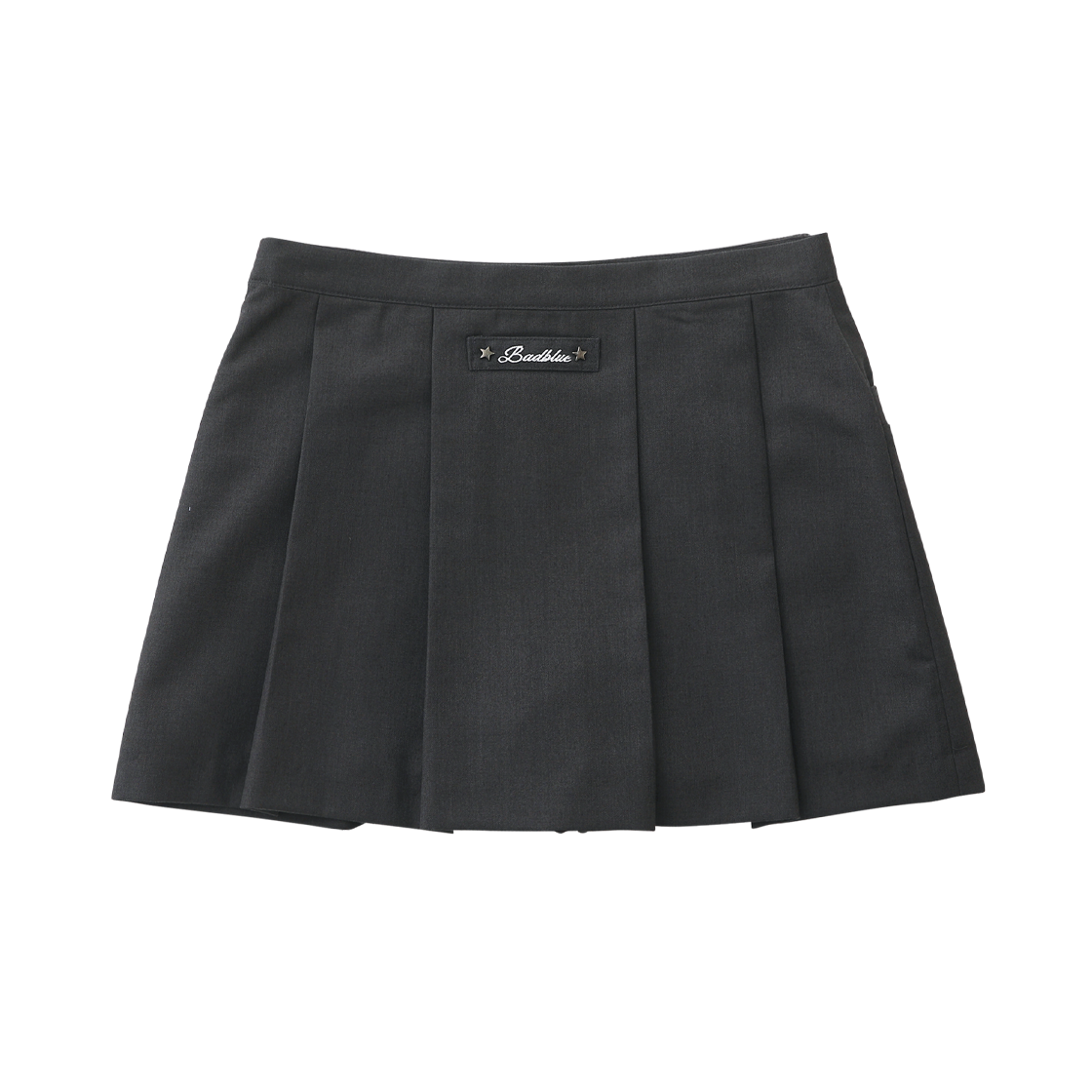 배드블루 포켓 플리츠 숏 스커트 차콜(BadBlue Pocket Pleats Shorts Skirt Charocal) - 2