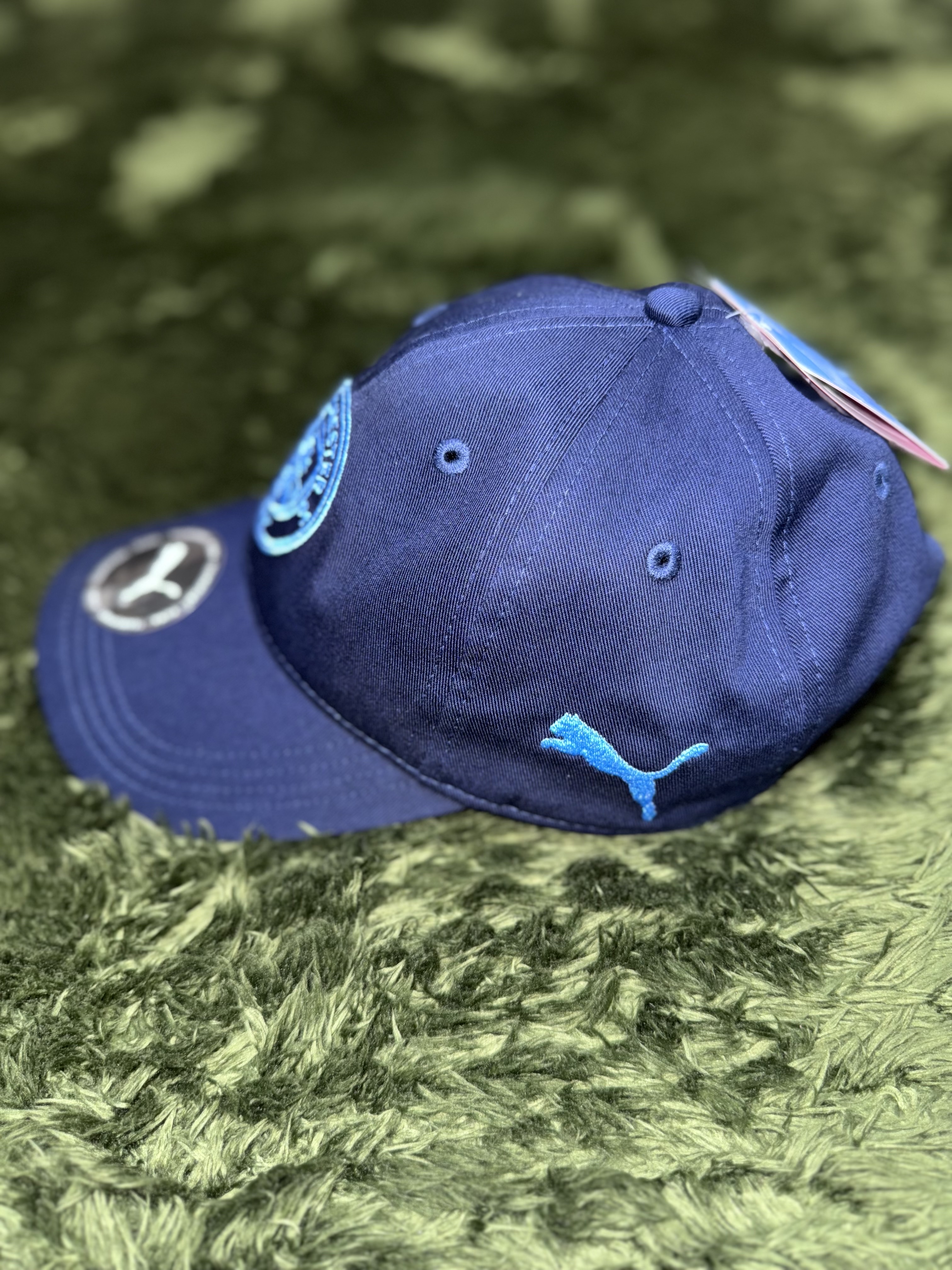 Puma Manchester City Essentials Cap Navy Team Light Blue 착용 스타일 - 2