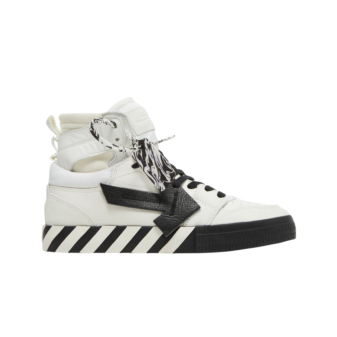 OMIA225F21LEA0010110 Off-White High Top Vulcanized Leather Sneakers White Black