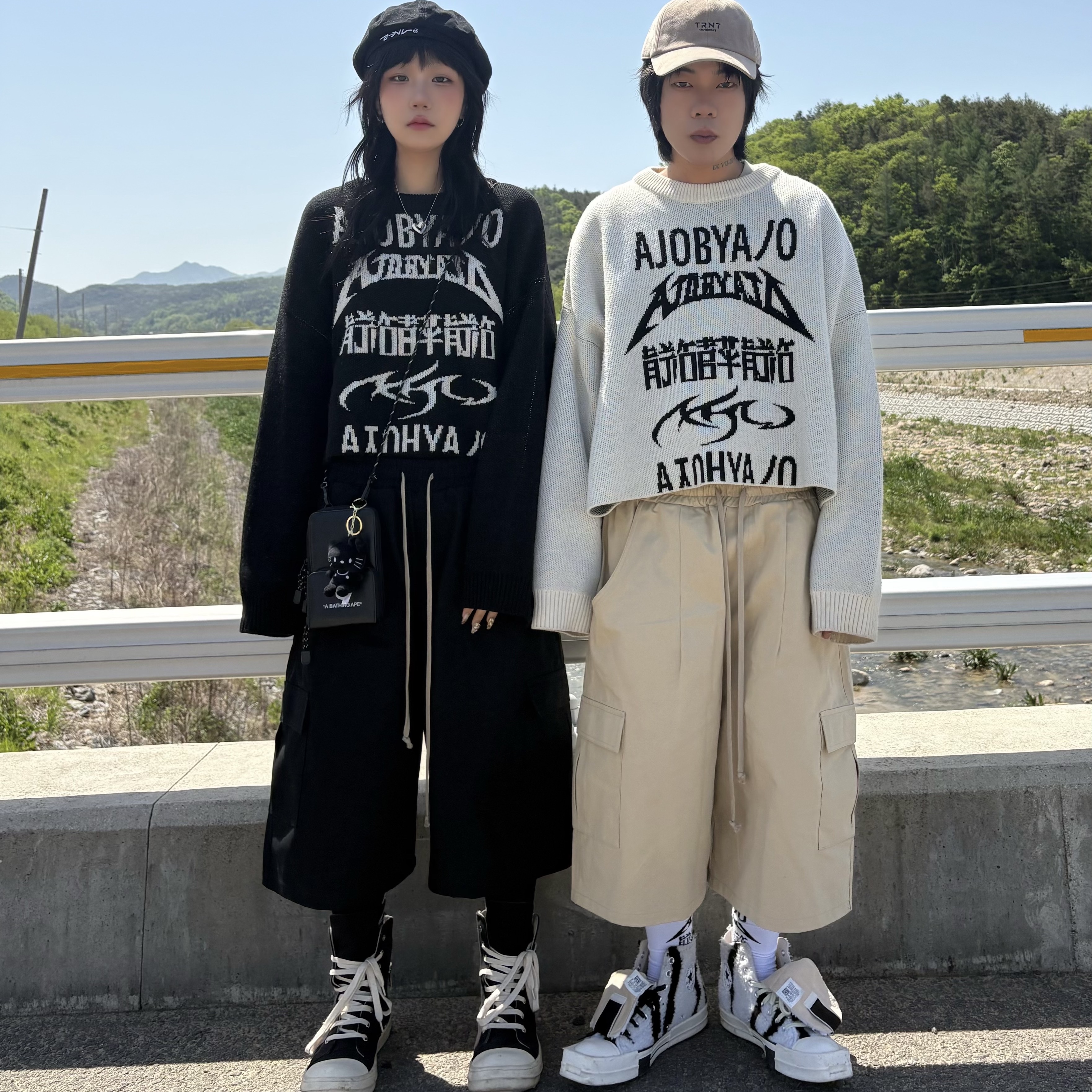Rick Owens Drkshdw Calf Leather Penta Sneakers Black Milk White, Converse x Drkshdw Turbodrk Chuck 70 Hi Lilly White 착용 스타일 - 1