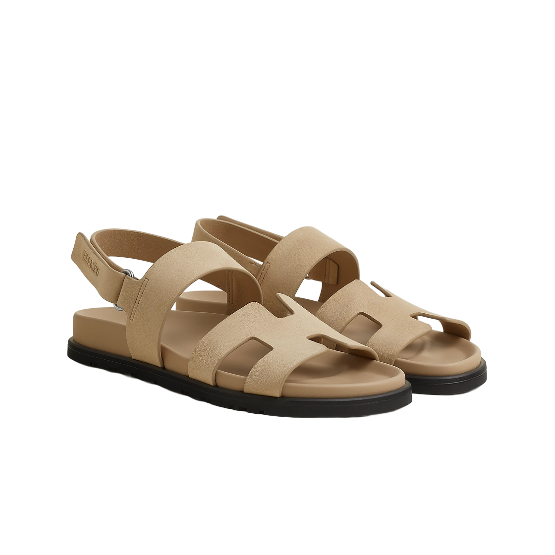 (W) 에르메스 지니어스 샌들 스웨이드 고트스킨 & 베쥬 랑((W) Hermes Genius Sandal Suede Goatskin & Beige lin) - 2