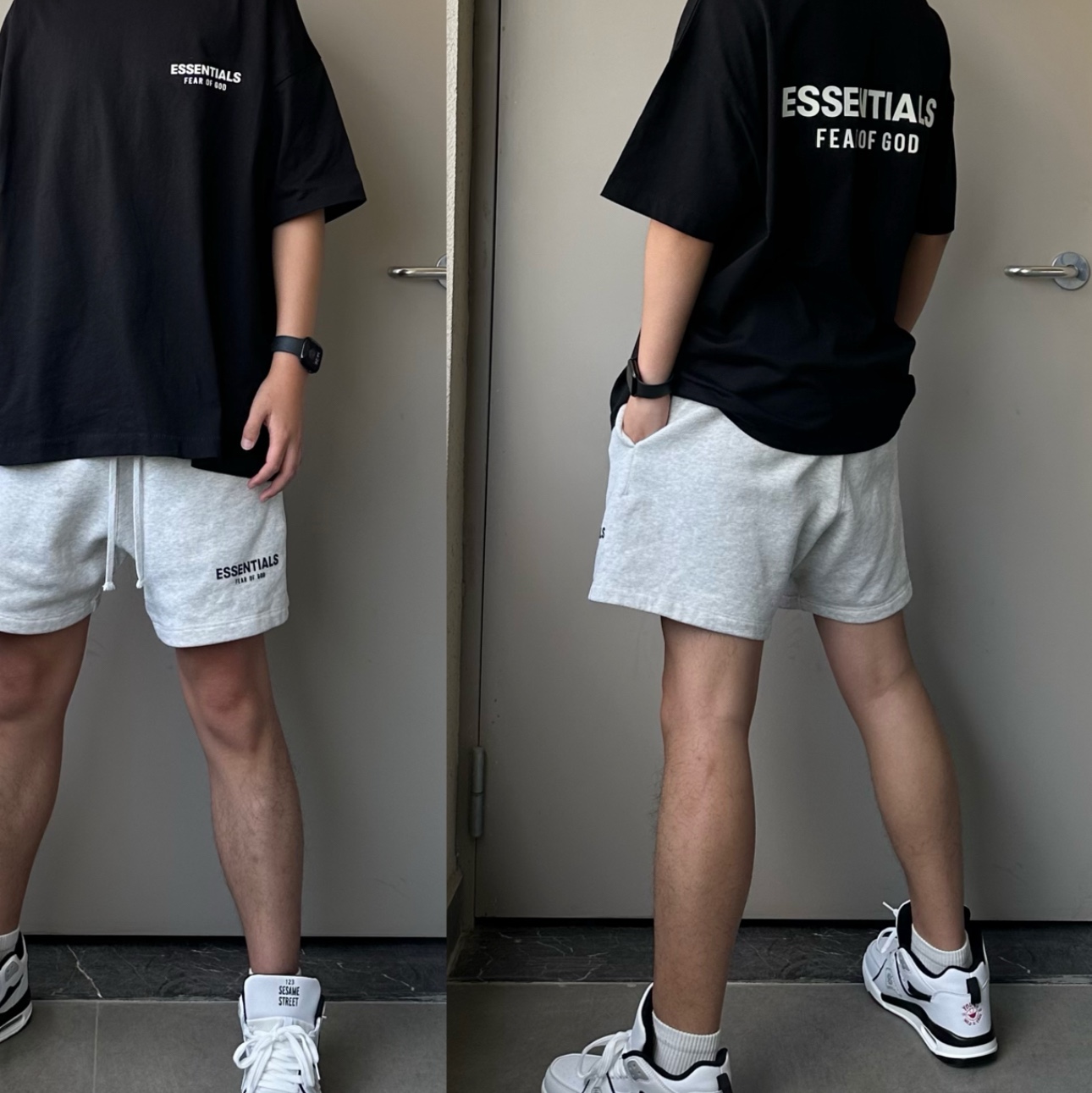 Essentials Jersey Crewneck T-Shirt Black - 24FW 착용 스타일
