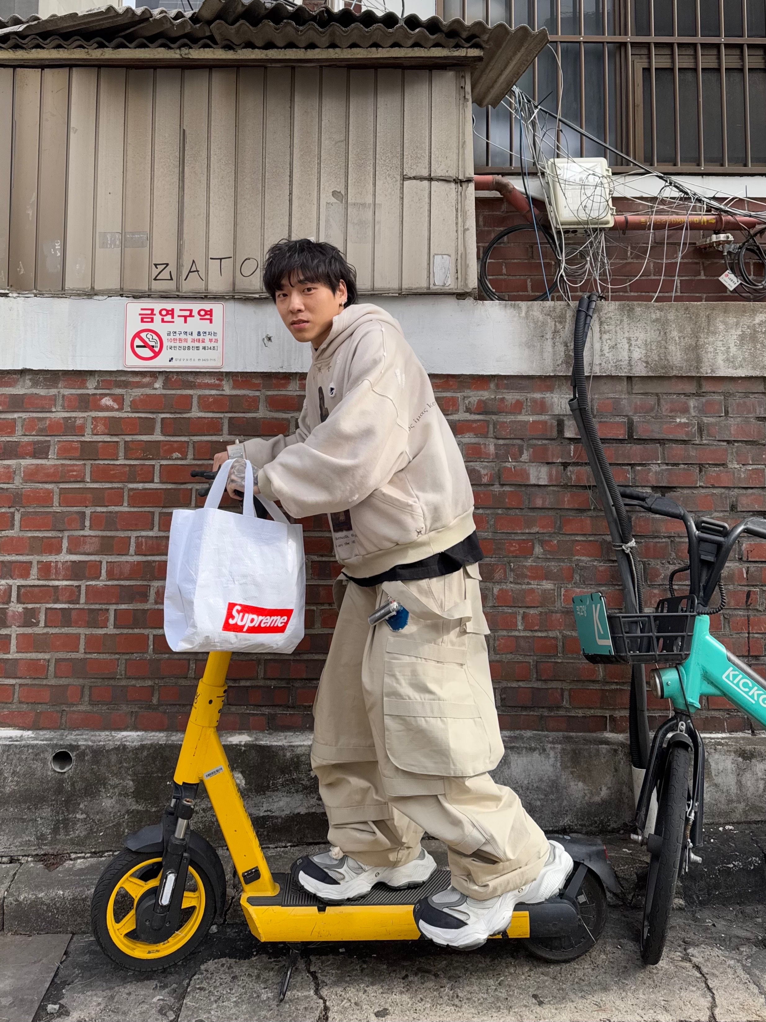 Wapworks Hard Knocks Cargo Pants Dune, Balenciaga Cargo Sneakers White Grey 착용 스타일 - 1