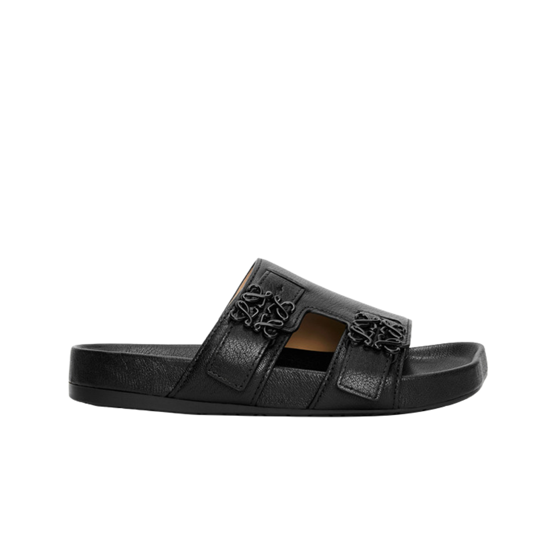 (W) 로에베 이즈 로고 샌들 블랙((W) Loewe Ease Logo Sandal Black)