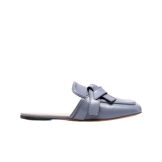 (W) Loewe Gate Flat Mule in Calfskin Grey Blue