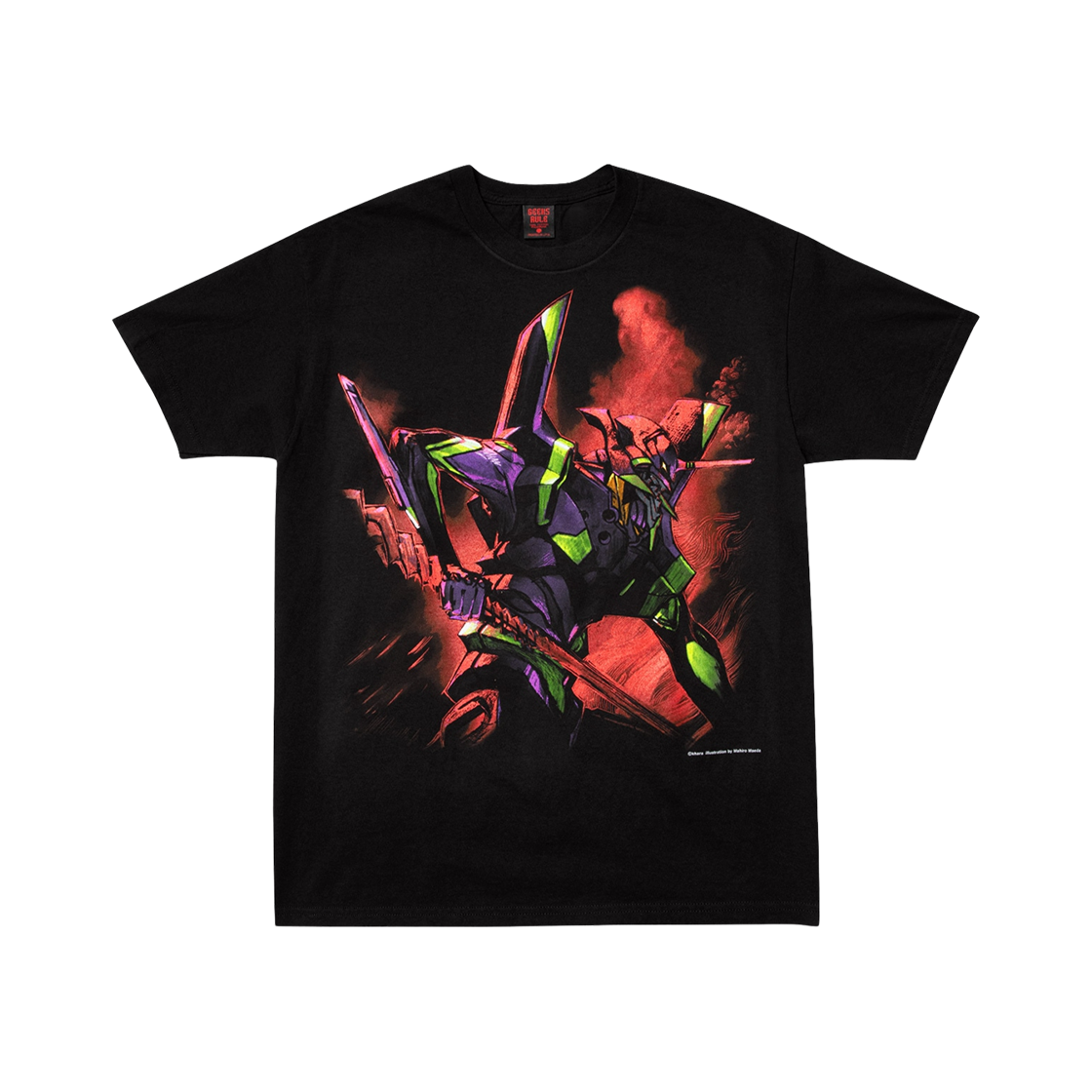 긱스 룰 x 신세기 에반게리온 15 실크스크린 프린팅 티셔츠 블랙(Geeks Rule x Neon Genesis Evangelion 15 Silkscreen Printing T-Shirt Black)