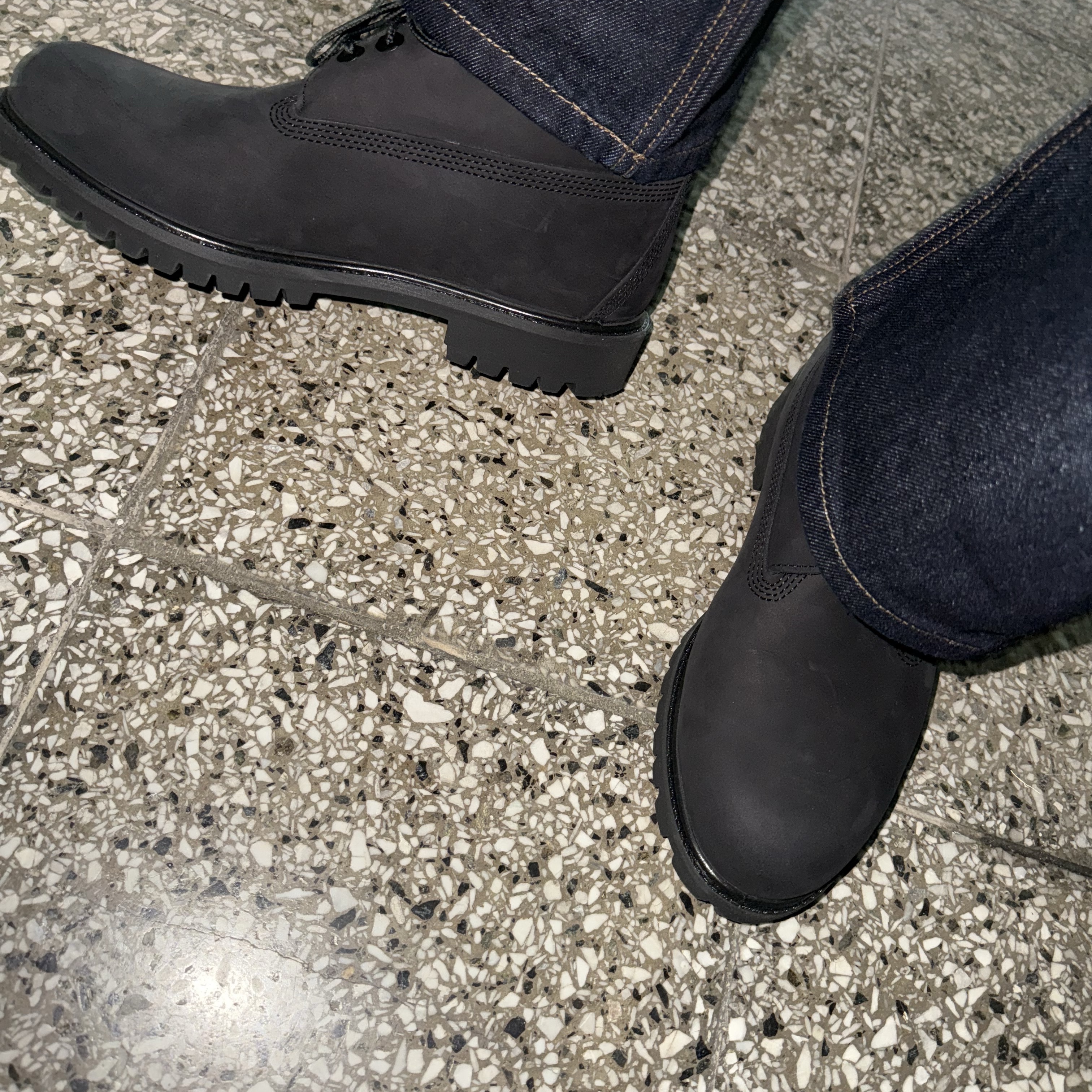 Timberland Premium 6 inch Waterproof Boot Black Nubuck - Wide 착용 스타일 - 1