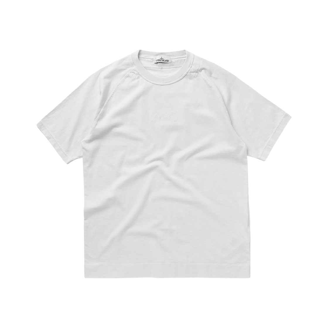 7615214Q3-V0003 Stone Island 214Q3 Garment Dyed Cotton Jersey Short Sleeve T-Shirt Ice - 22SS