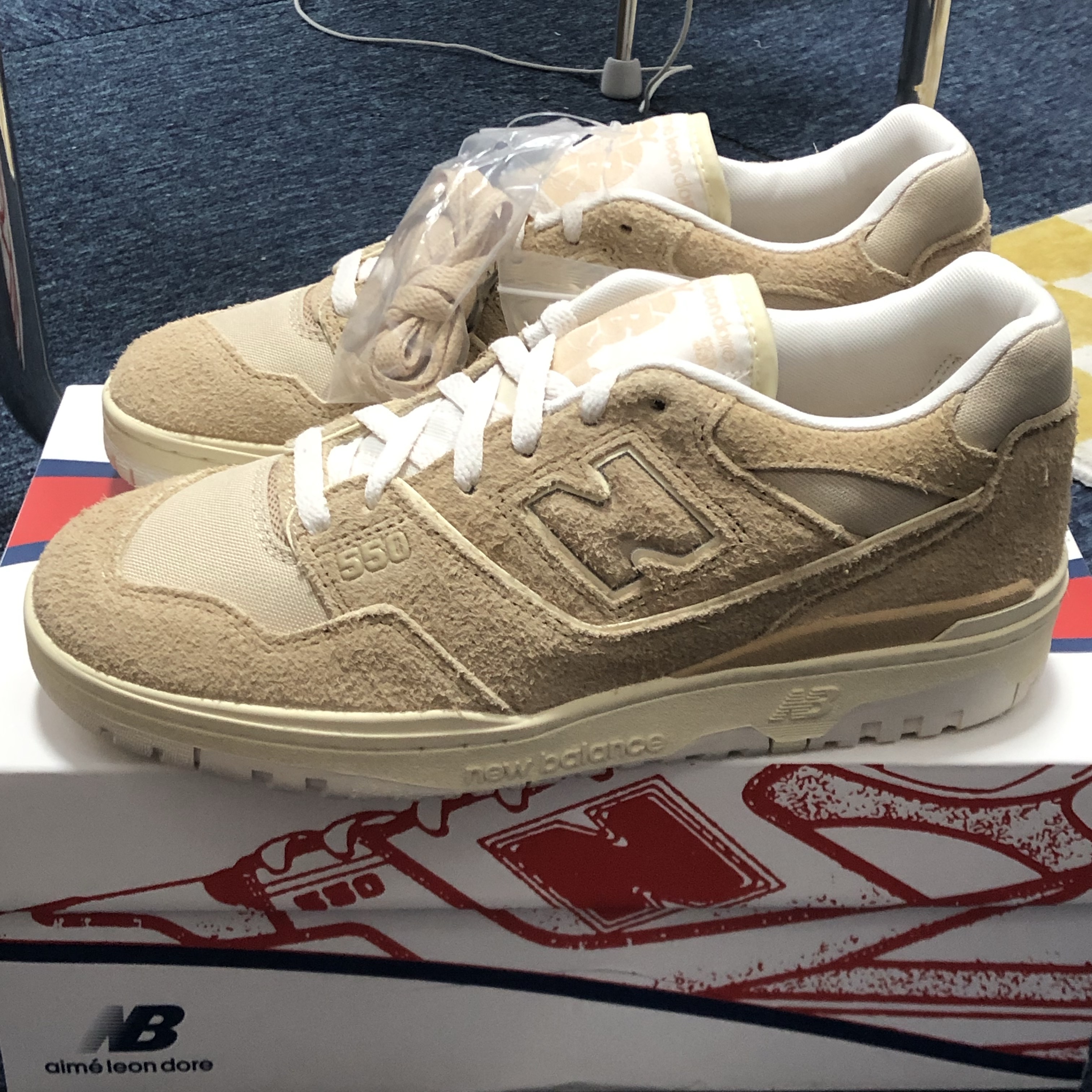 New Balance x Aime Leon Dore 550 Warm Sand 착용 스타일