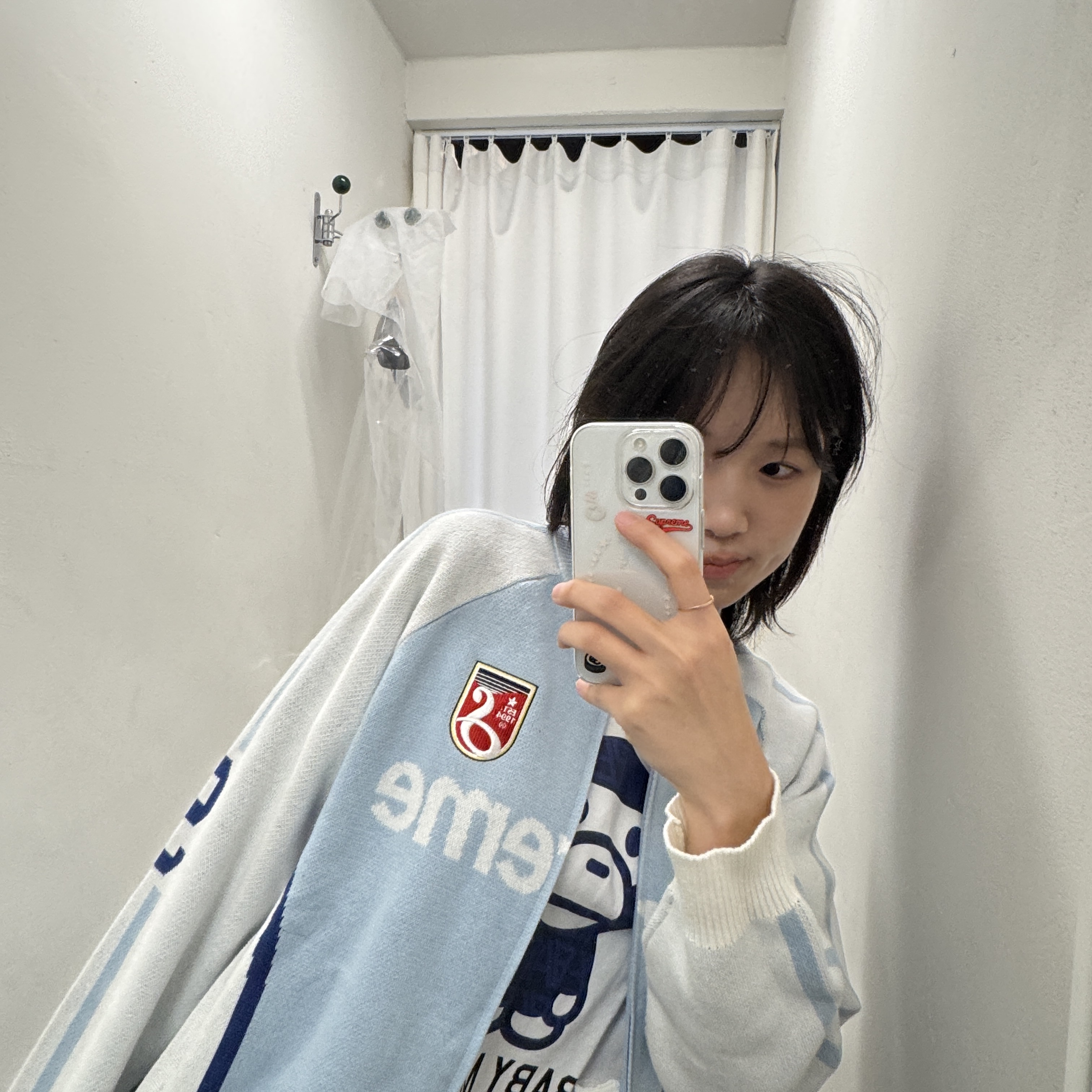 Supreme x Umbro Zip Up Sweater Light Blue - 25SS 착용 스타일 - 7