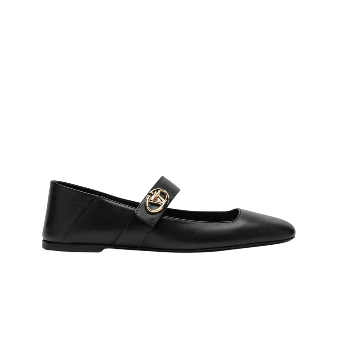 (W) 발렌티노 브이로고 락커 발레리나 블랙((W) Valentino Vlogo Locker Ballerina Black)