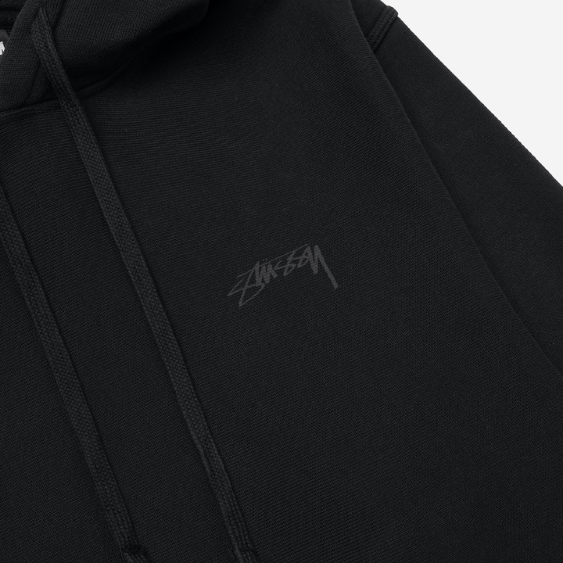 스투시 스무스 스탁 피그먼트 다이드 후드 블랙 로고 블랙 2(Stussy Smooth Stock Pigment Dyed Hoodie Black Logo Black 2) - 3