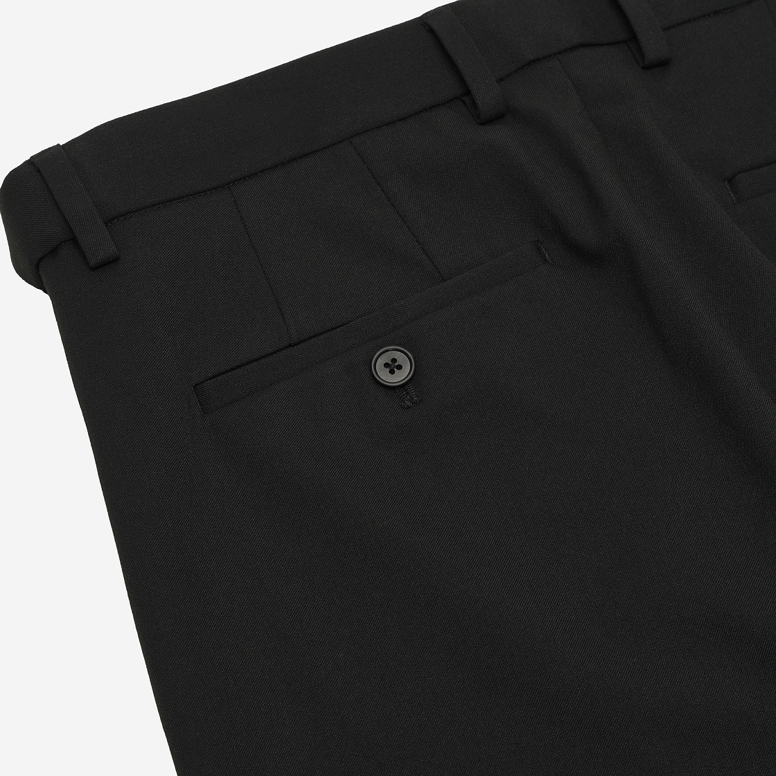 BTS 着用 Semi-wide hidden banding slacks [Black] MUSINSA | MUSINSA STANDARD Semi Wide Hidden Banding Slacks