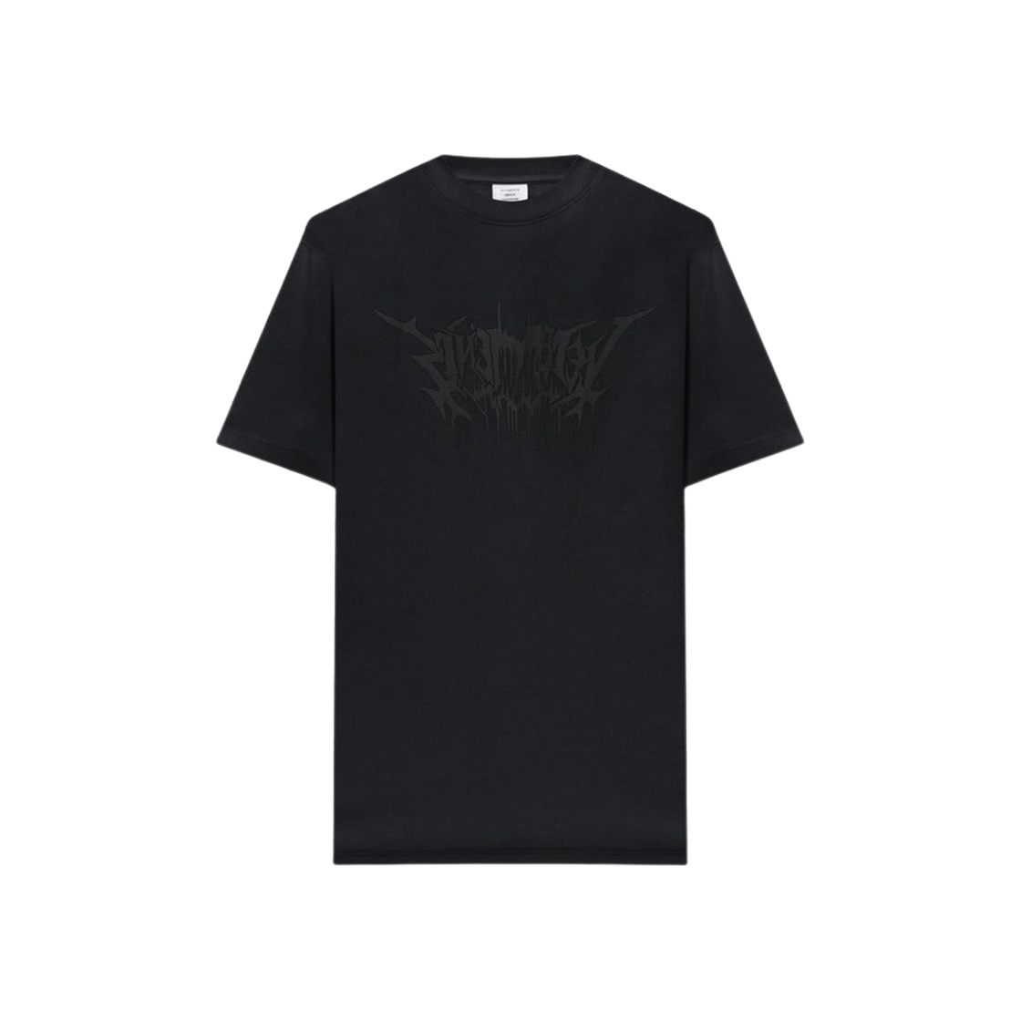 베트멍 메탈 로고 프린트 티셔츠 블랙(Vetements T-Shirt with Metal Logo Print Black)