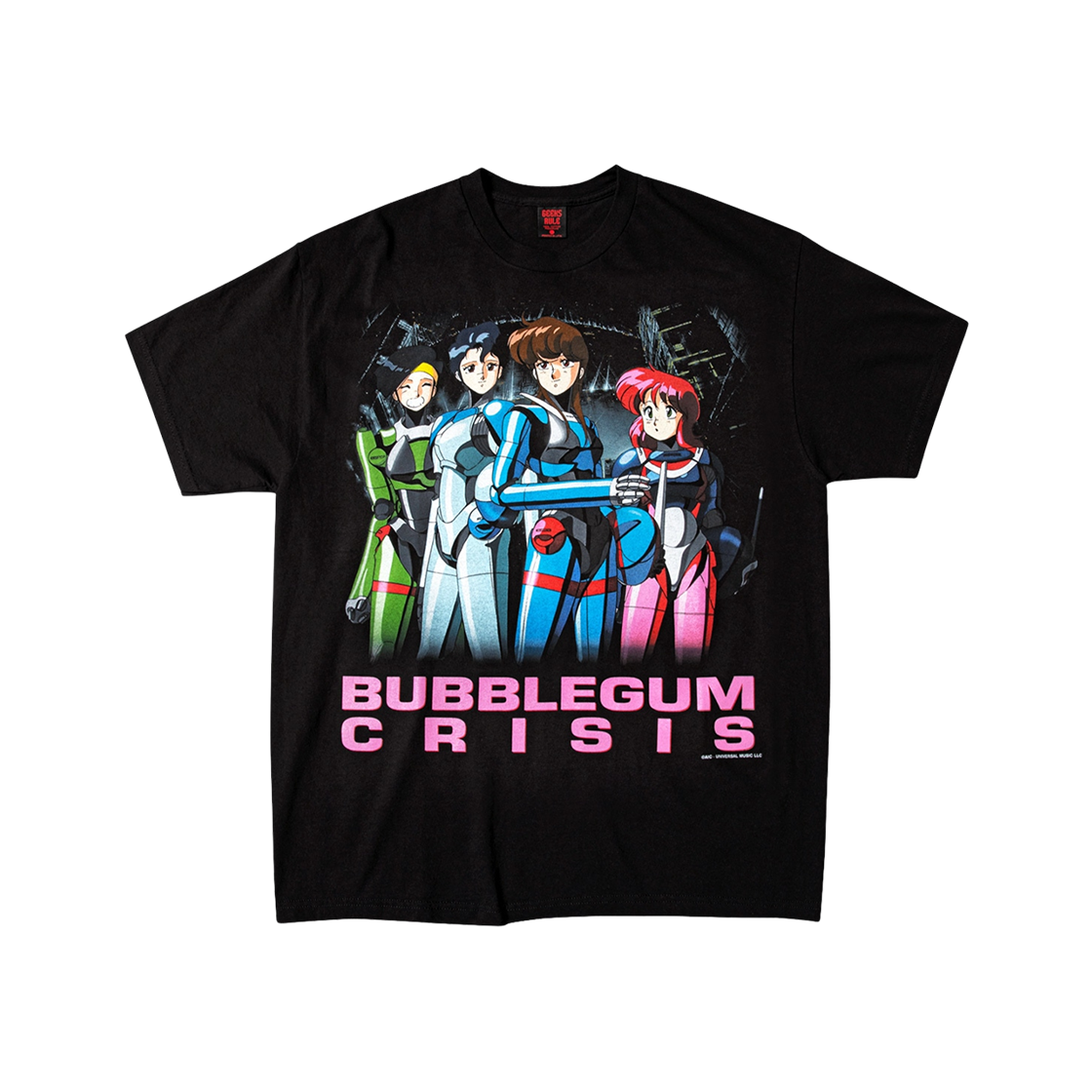 긱스 룰 x 버블검 크라이시스 15 실크스크린 프린팅 티셔츠 블랙(Geeks Rule x Bubblegum Crisis 15 Silkscreen Printing T-Shirt Black)