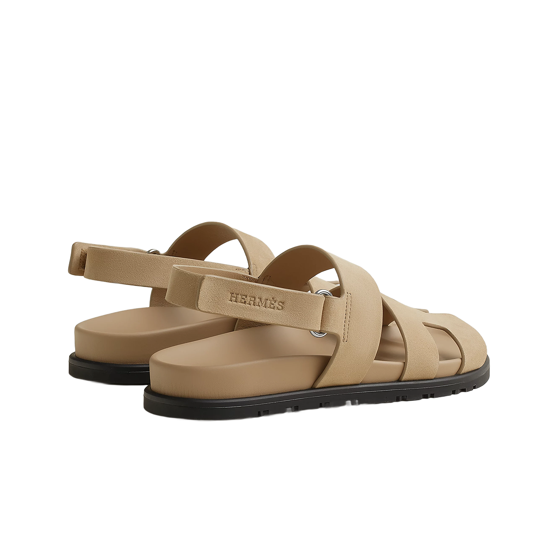 (W) 에르메스 지니어스 샌들 스웨이드 고트스킨 & 베쥬 랑((W) Hermes Genius Sandal Suede Goatskin & Beige lin) - 3