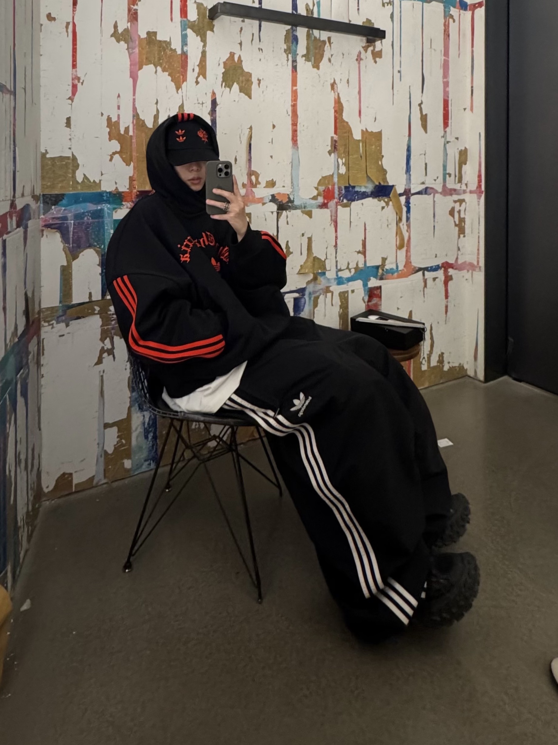 Adidas x Willy Chavarria Heavyweight Hoodie Black - US Sizing, Adidas x Willy Chavarria Hat Black 착용 스타일 - 1