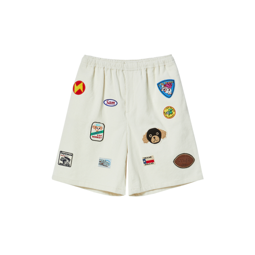 NV25SUSP02IV N ARCHIVE Vintage Wappen Detail Corduroy 1/2 Pants Ivory