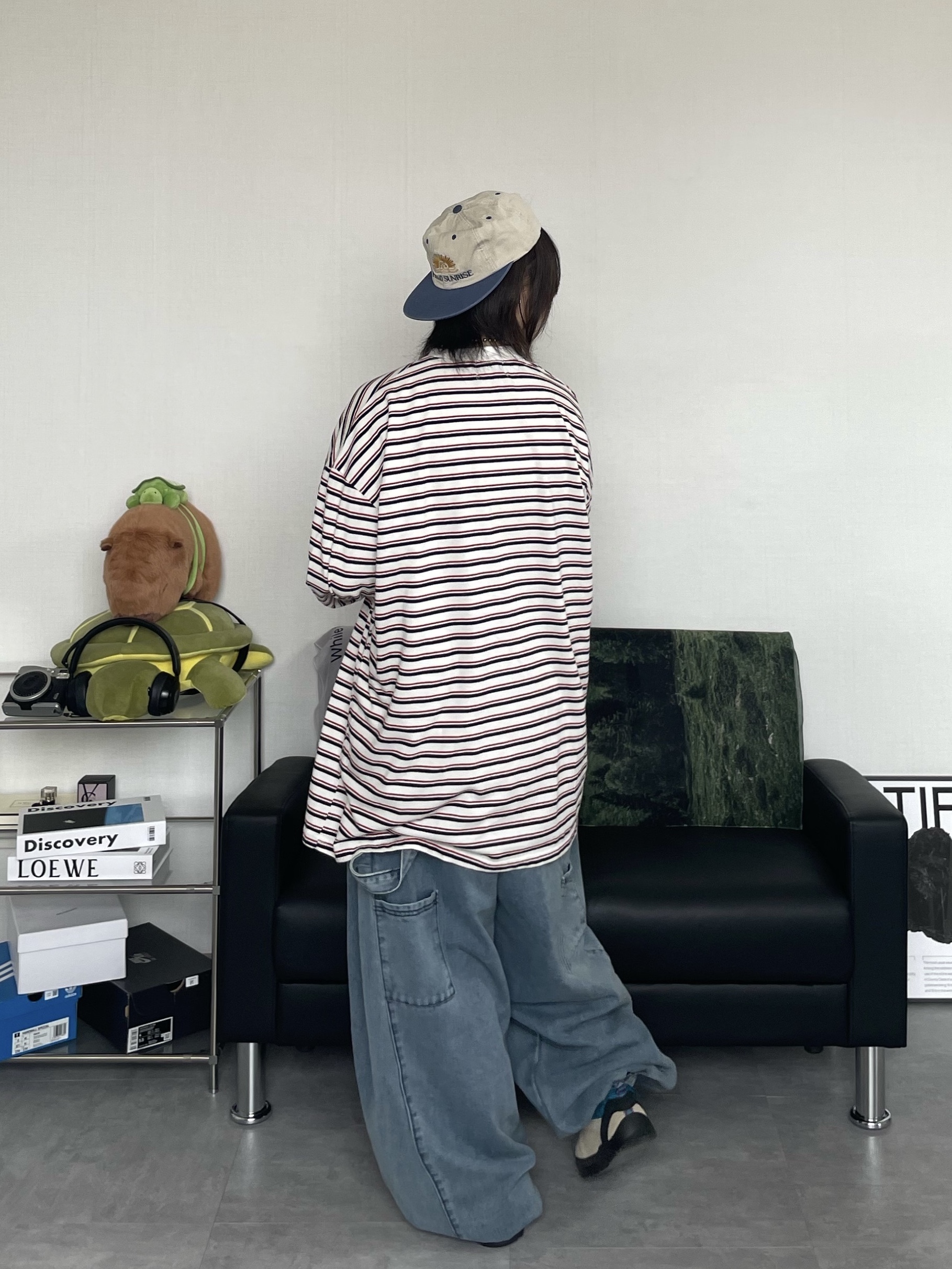 (W) Keen Jasper Rocks SP Sneakers Beige, Hello Sunrise Two Tone Washed OG Logo 6Panel Cap Beige & Vintage Blue 착용 스타일 - 4