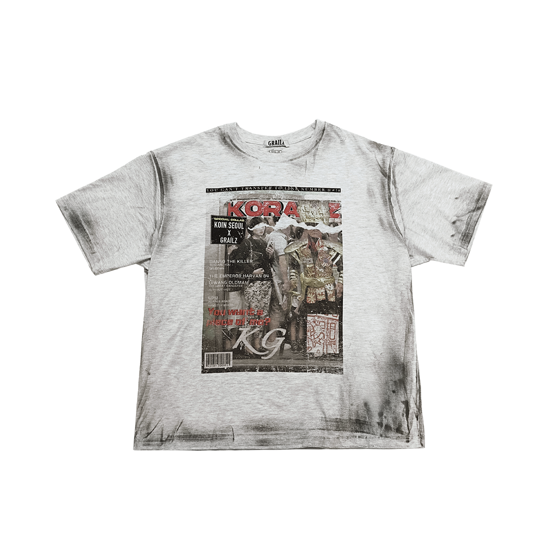 GR25CLMS06MG GRAILZ x KOIN SEOUL Magazine T-Shirts Melange Grey