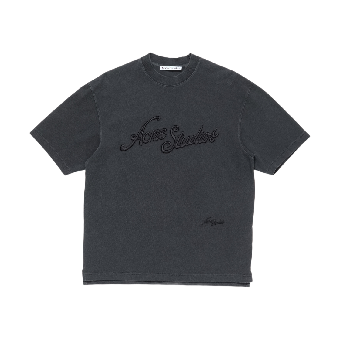 CL0327-BM0 Acne Studios Logo T-Shirt Relaxed Fit Faded Black