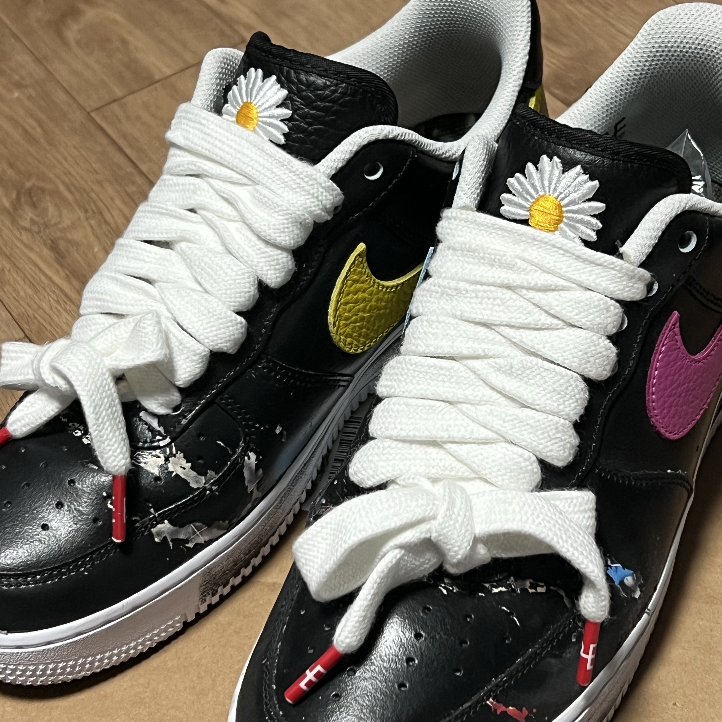Nike x Peaceminusone Air Force 1 Low Para-Noise 3.0 Black and Multicolor 착용 스타일 - 2