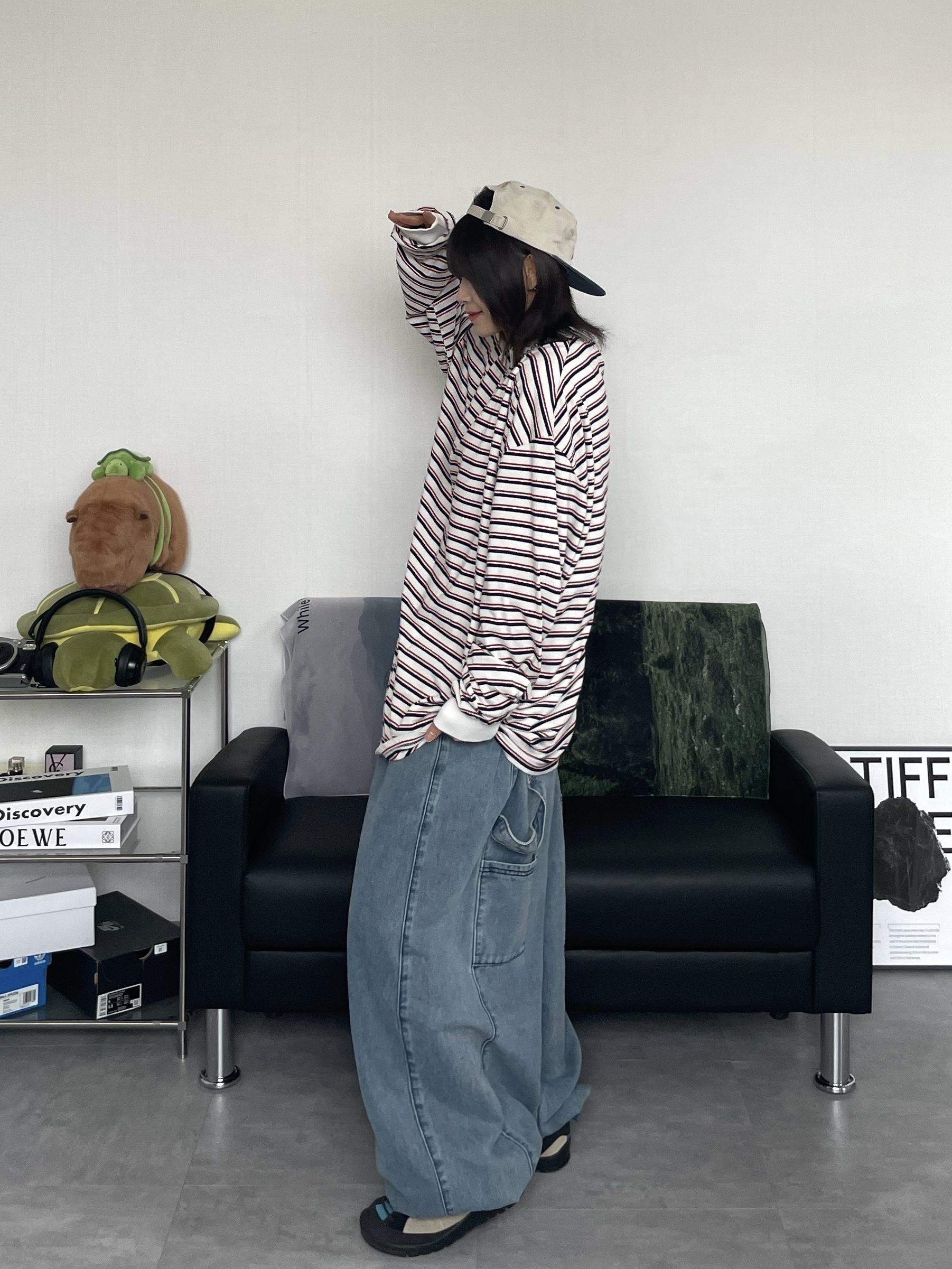 (W) Keen Jasper Rocks SP Sneakers Beige, Hello Sunrise Two Tone Washed OG Logo 6Panel Cap Beige & Vintage Blue 착용 스타일 - 3